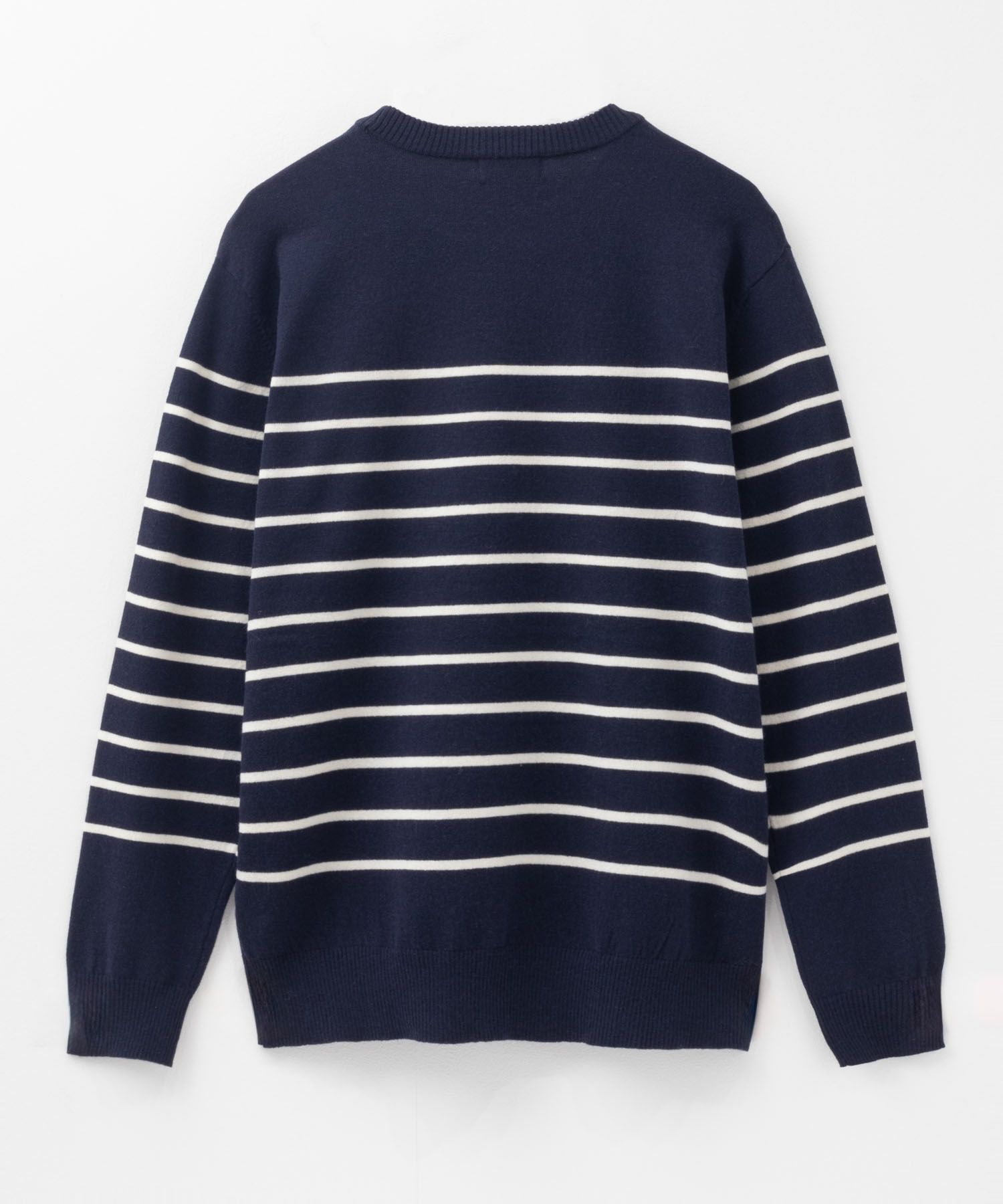 NAVY  素肌ニット ボーダーニット メンズ商品サムネイル-6