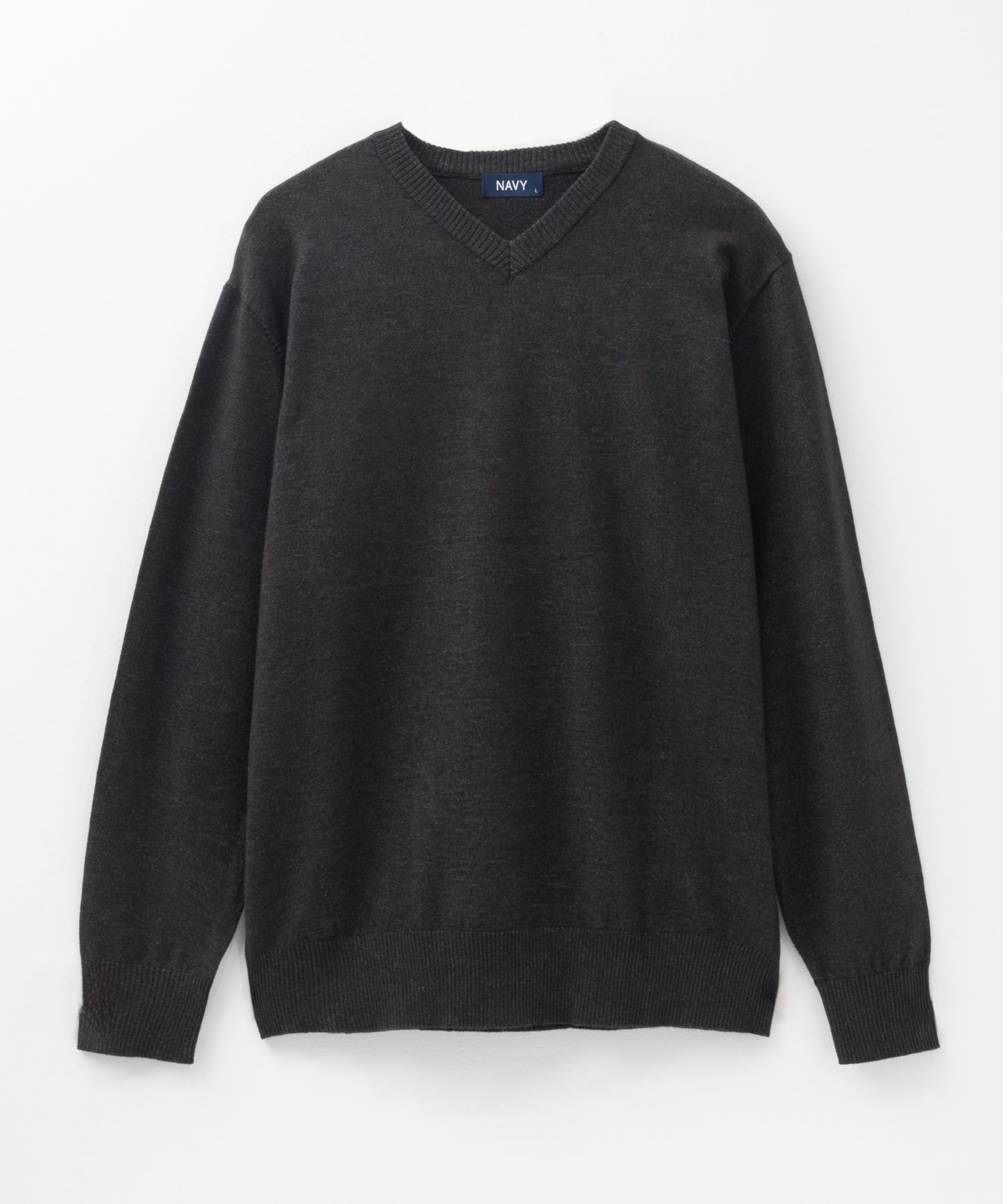 NAVY 素肌ニット Vネック メンズ