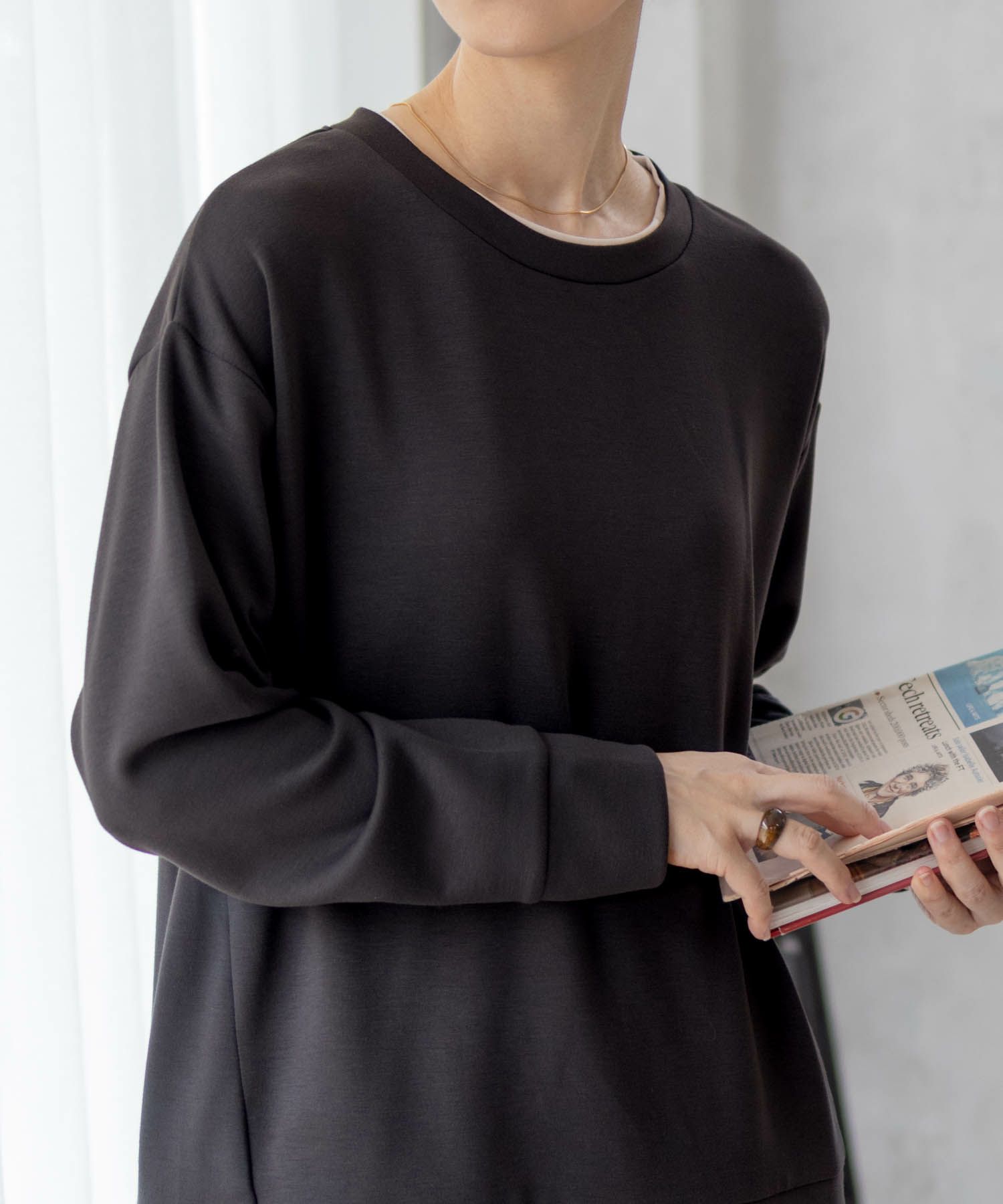 URBAN COLLECTION ポンチ素材 バックスリットプルオーバー レディース ネコポス 対応商品