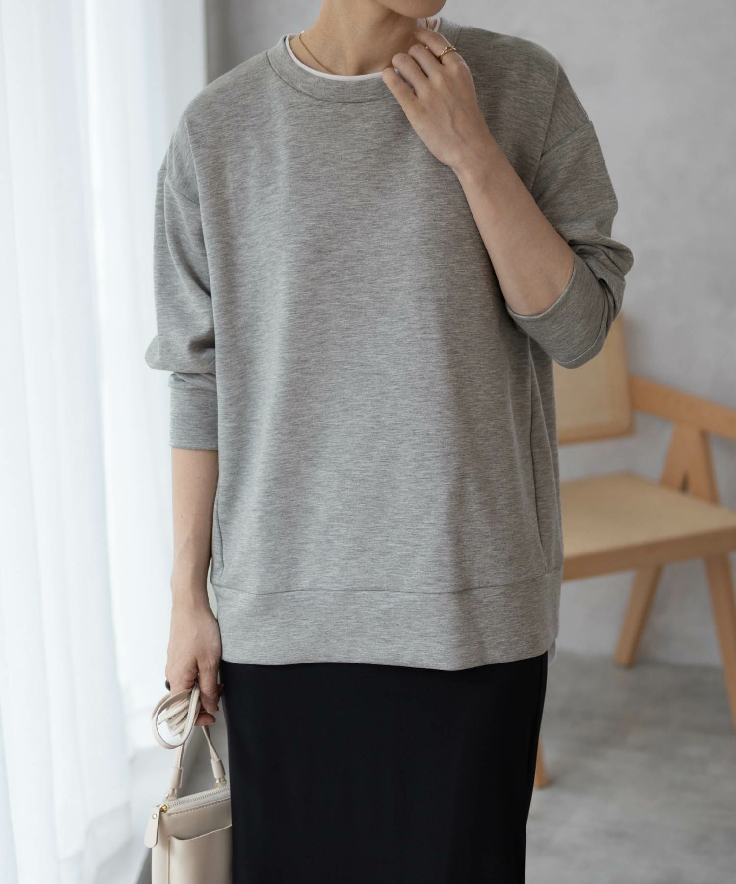 URBAN COLLECTION ポンチ素材 バックスリットプルオーバー レディース ネコポス 対応商品