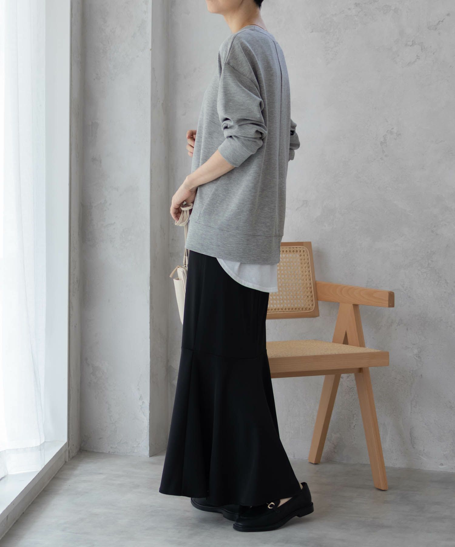 [期間限定価格]URBAN COLLECTION  ポンチ素材 バックスリットプルオーバー レディース メール便 対応商品商品画像-6