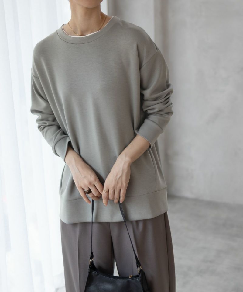 URBAN COLLECTION  ポンチ素材 バックスリットプルオーバー レディース メール便 対応商品商品画像-7