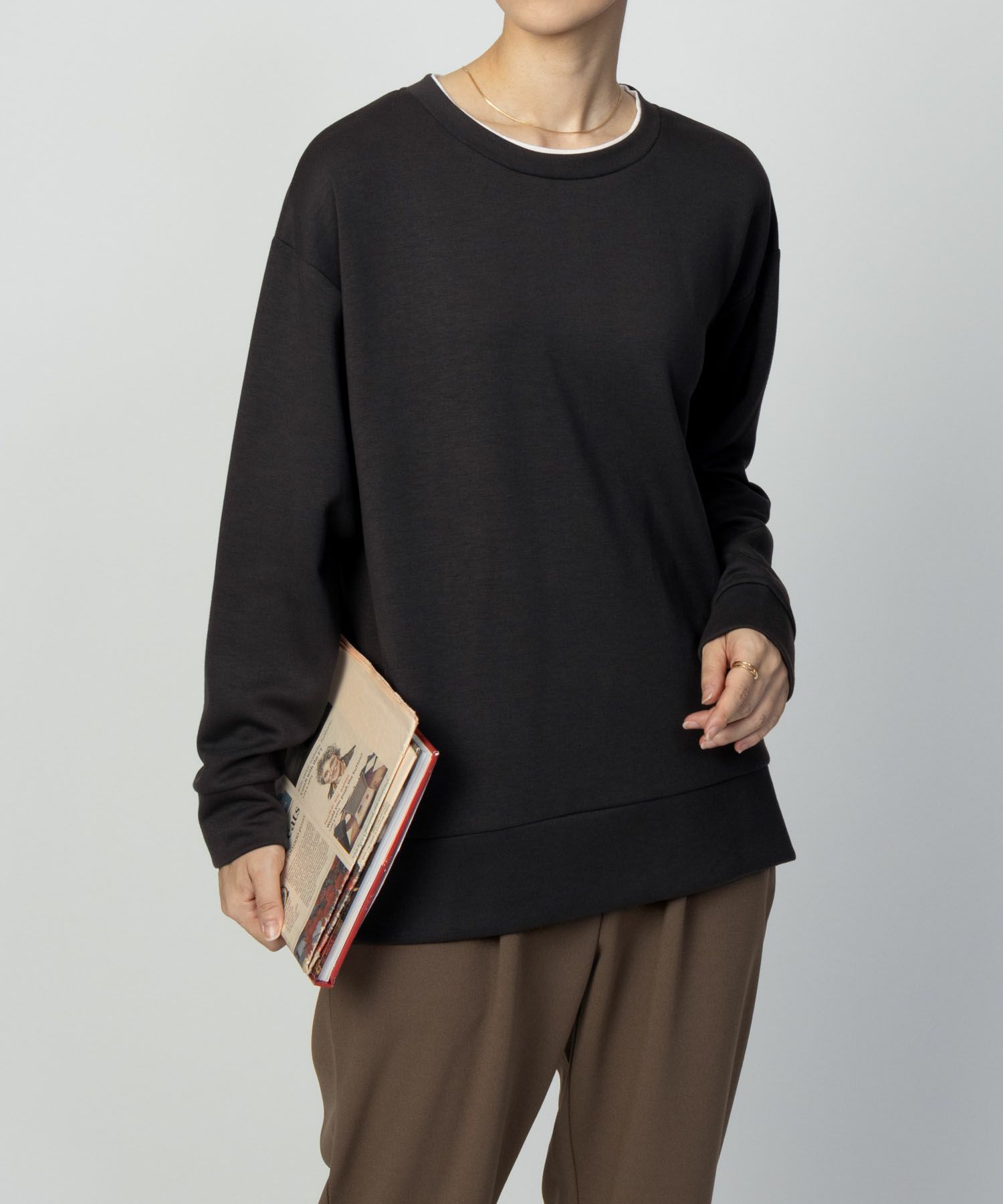 URBAN COLLECTION ポンチ素材 バックスリットプルオーバー レディース ネコポス 対応商品