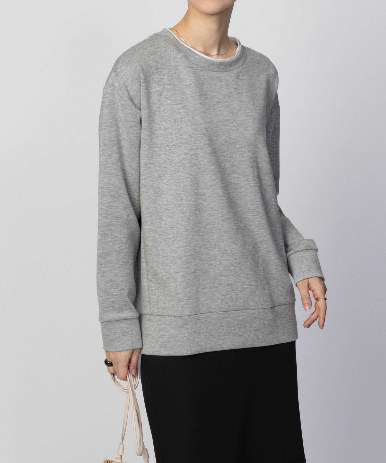 URBAN COLLECTION  ポンチ素材 バックスリットプルオーバー レディース メール便 対応商品商品サムネイル-11