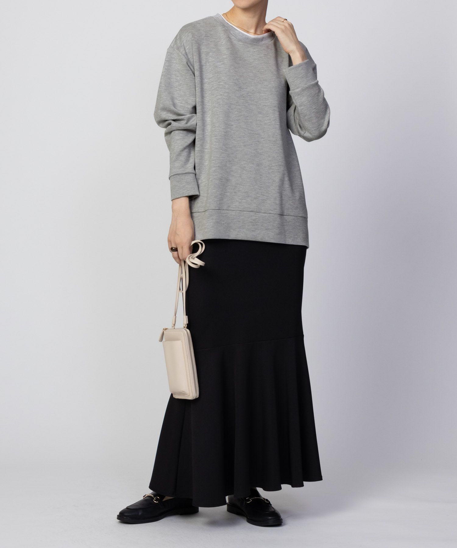 URBAN COLLECTION  ポンチ素材 バックスリットプルオーバー レディース メール便 対応商品商品画像-14