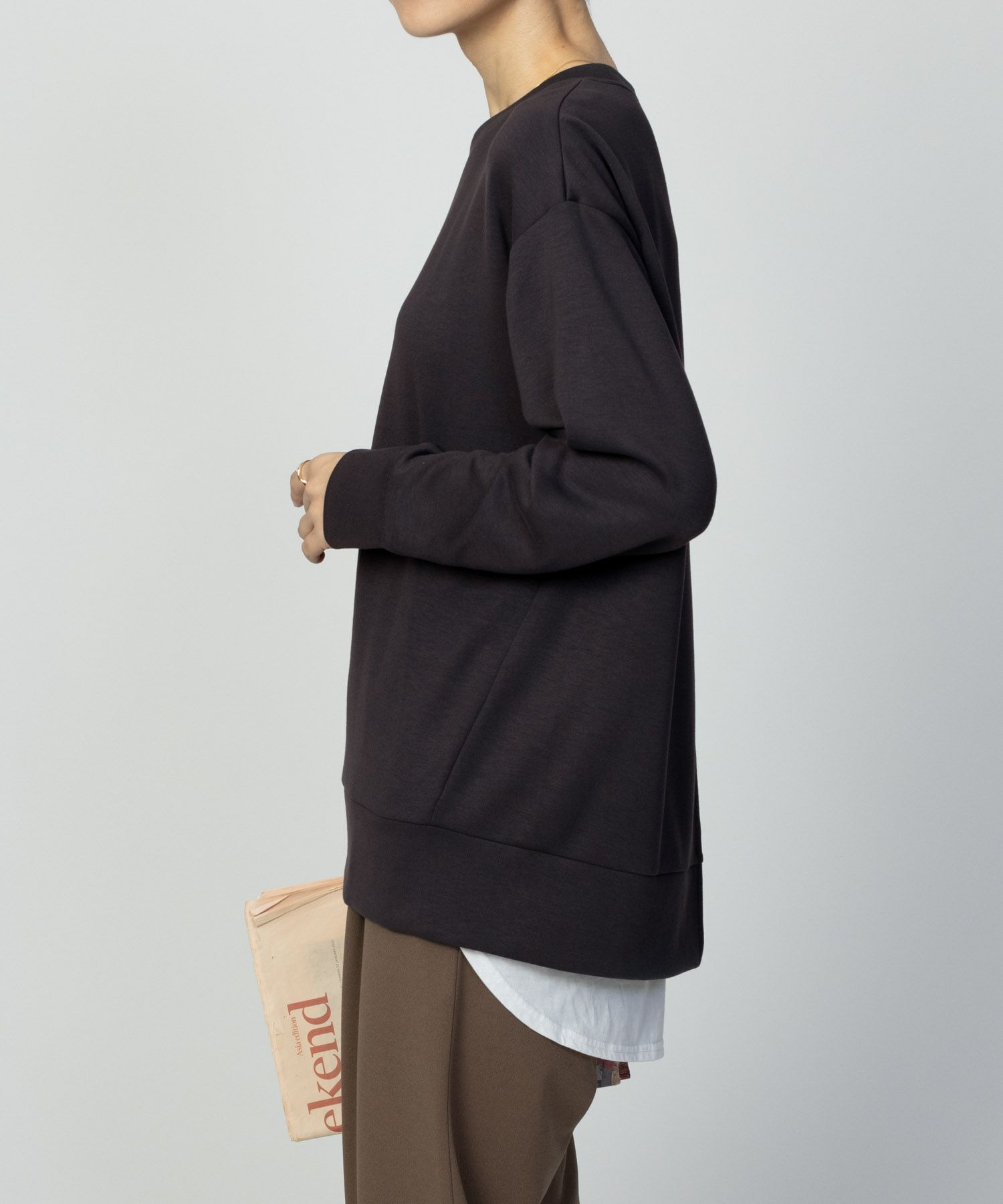 URBAN COLLECTION  ポンチ素材 バックスリットプルオーバー レディース メール便 対応商品商品画像-16