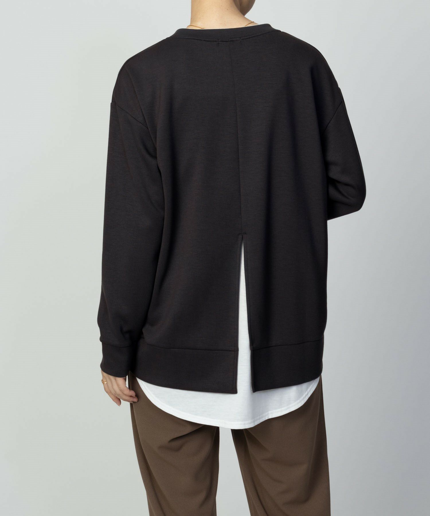 [期間限定価格]URBAN COLLECTION  ポンチ素材 バックスリットプルオーバー レディース メール便 対応商品商品画像-17