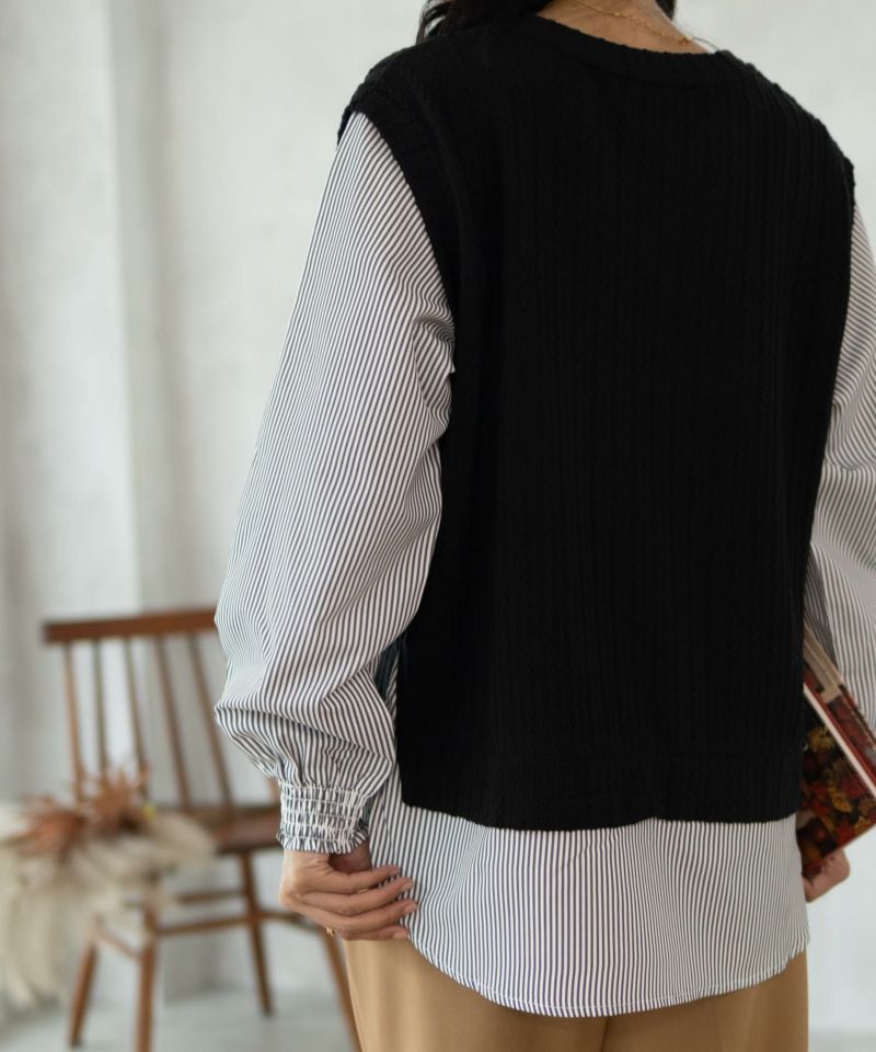 nAvy 時短 フェイクレイヤードプルオーバー レディース商品画像-4