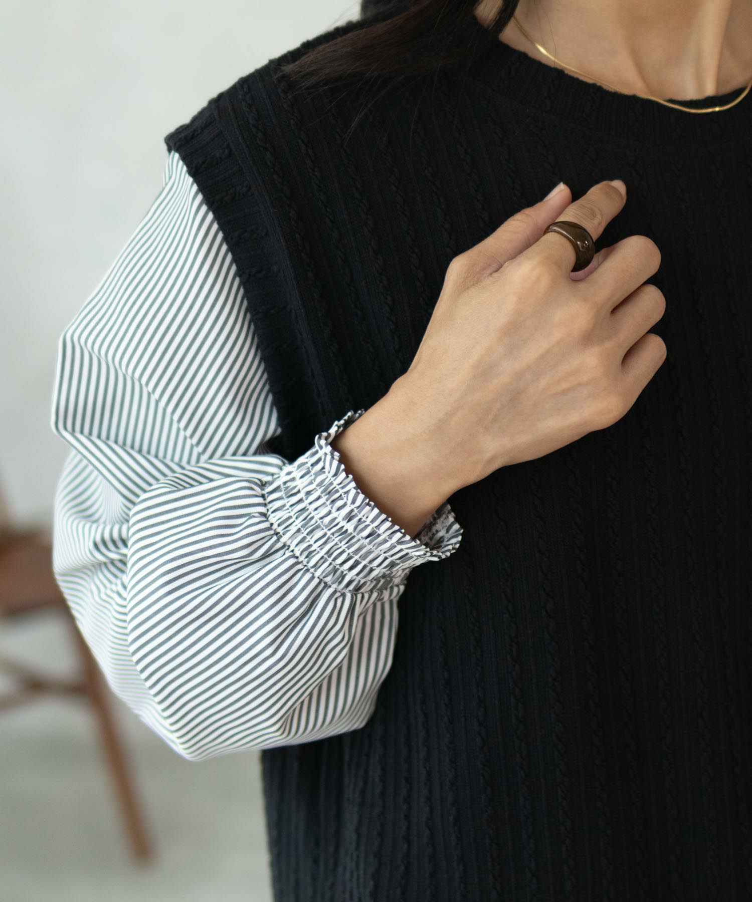 nAvy 時短 フェイクレイヤードプルオーバー レディース商品画像-5