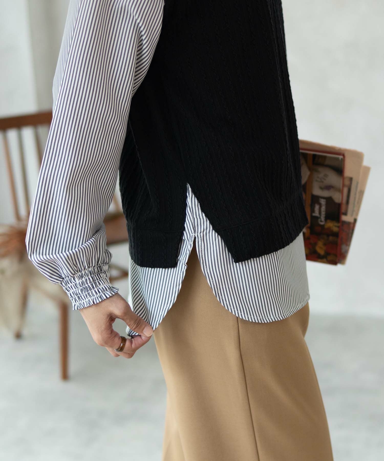 nAvy 時短 フェイクレイヤードプルオーバー レディース商品画像-6