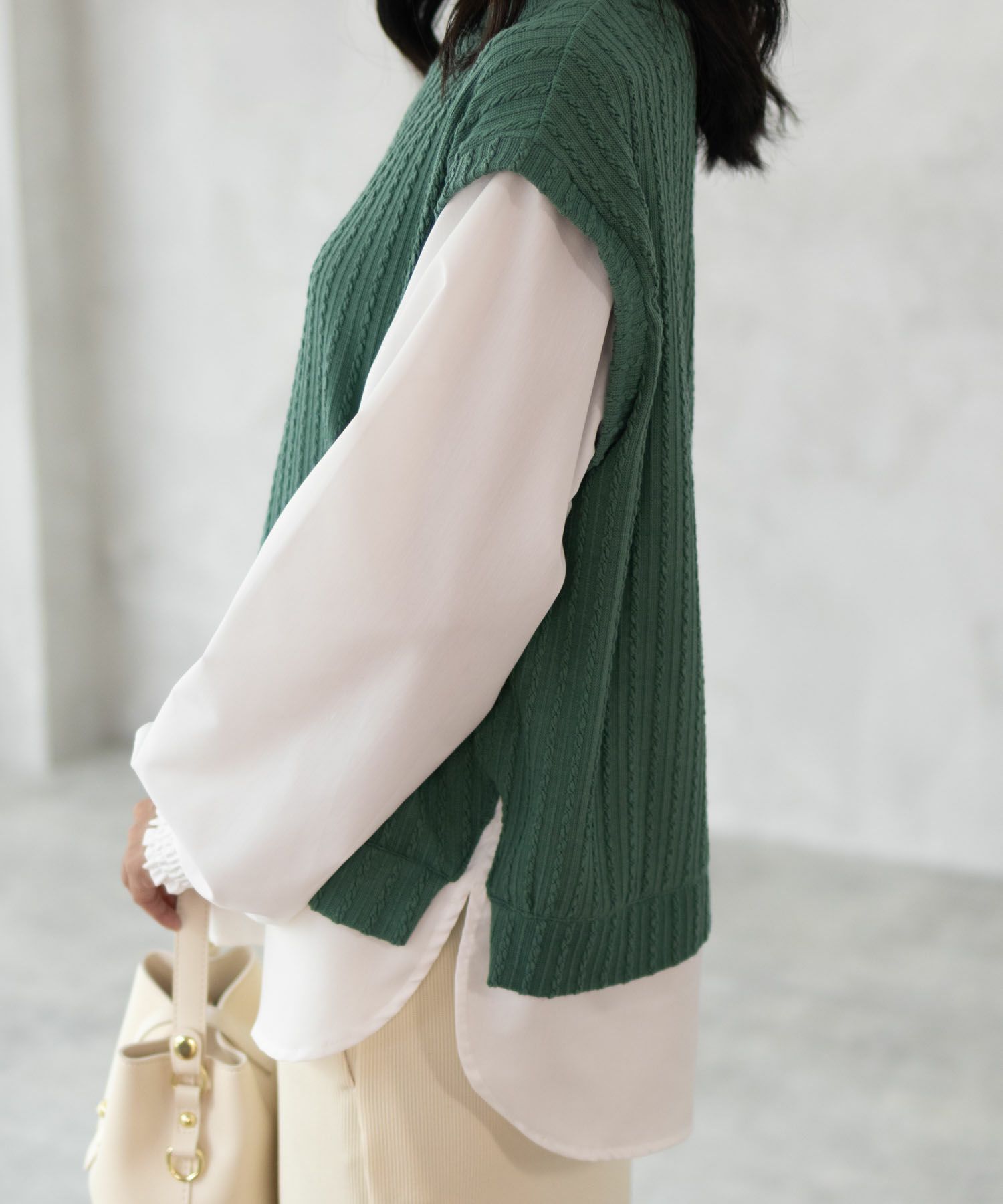 nAvy 時短 フェイクレイヤードプルオーバー レディース商品画像-8