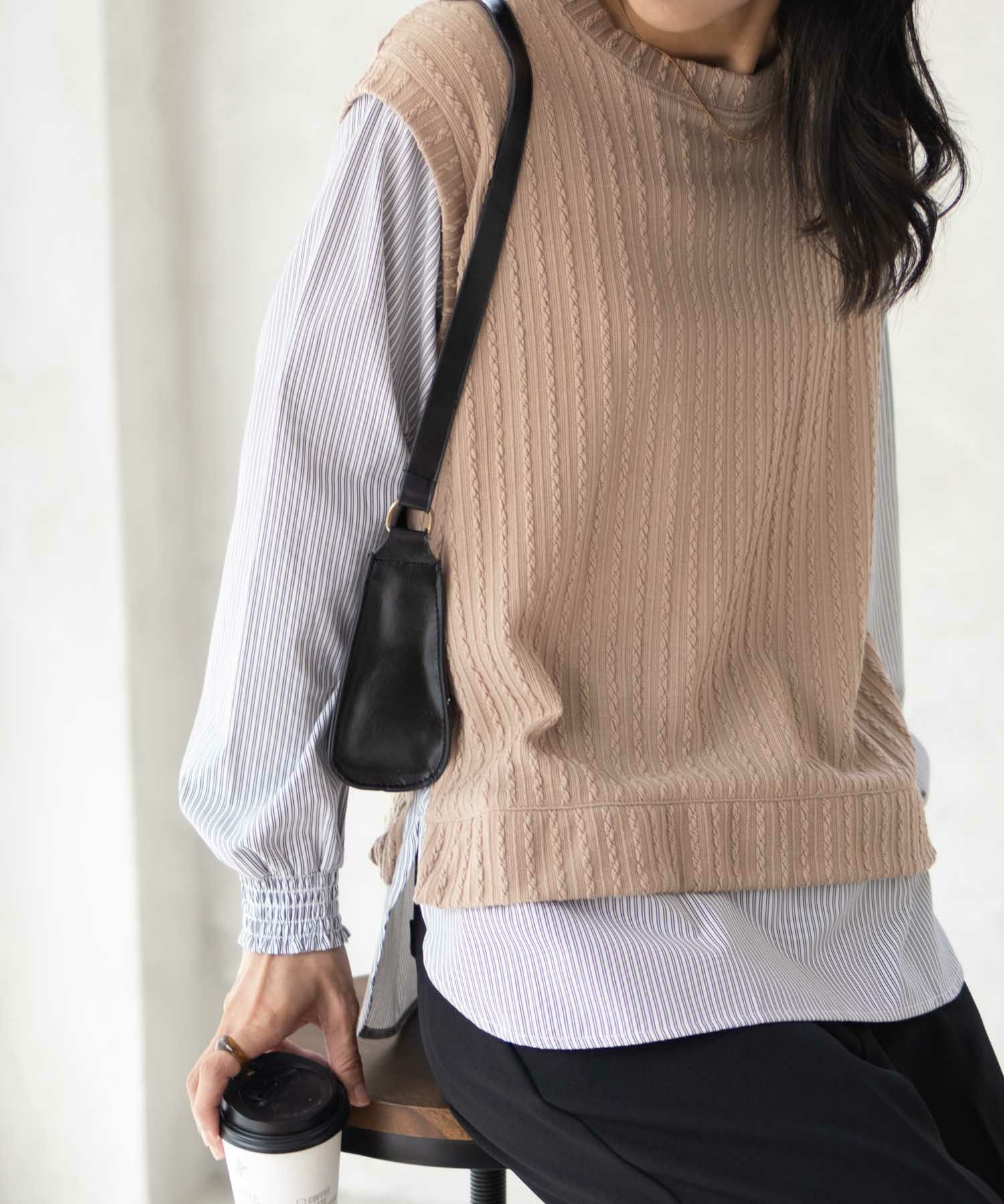 nAvy 時短 フェイクレイヤードプルオーバー レディース商品画像-10