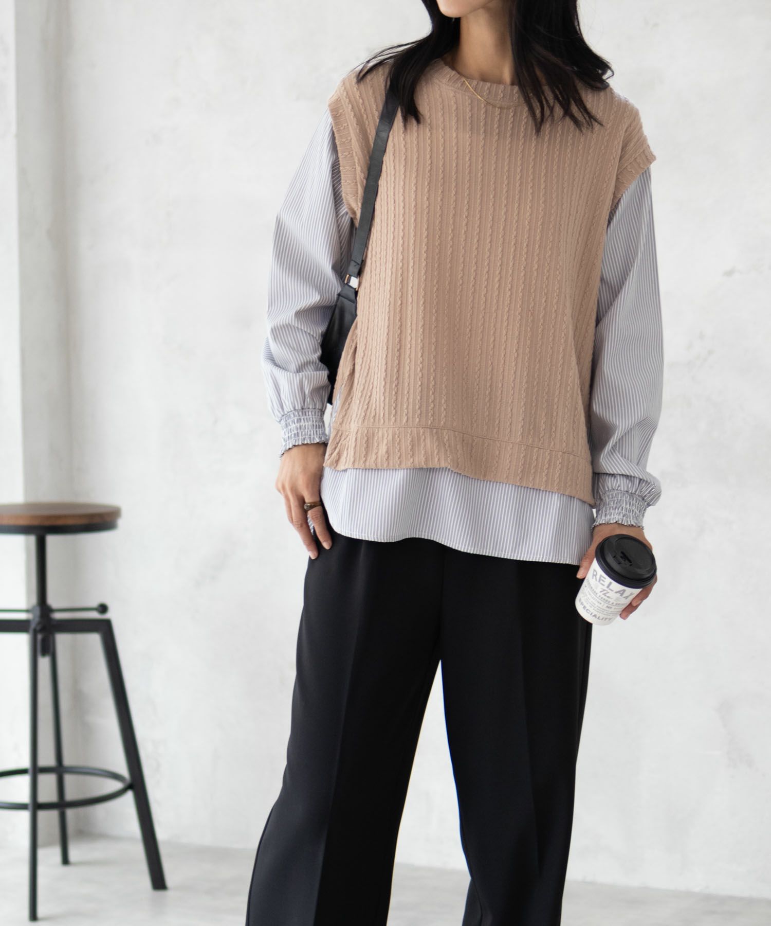 nAvy 時短 フェイクレイヤードプルオーバー レディース商品画像-13