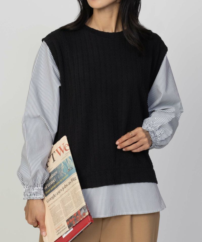 nAvy 時短 フェイクレイヤードプルオーバー レディース商品画像-16