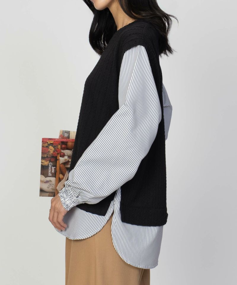 nAvy 時短 フェイクレイヤードプルオーバー レディース商品画像-22