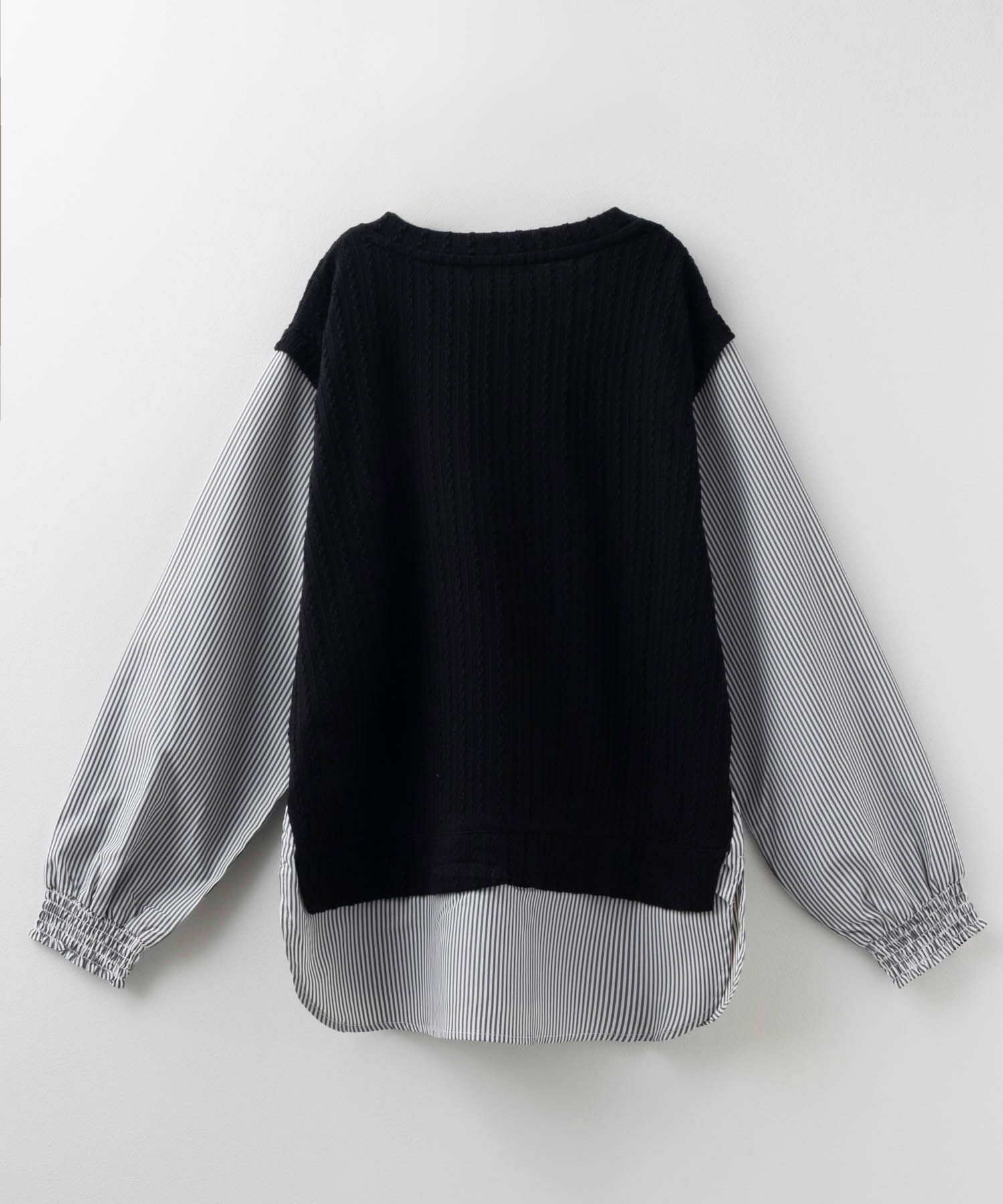 NAVY 時短 フェイクレイヤードプルオーバー レディース