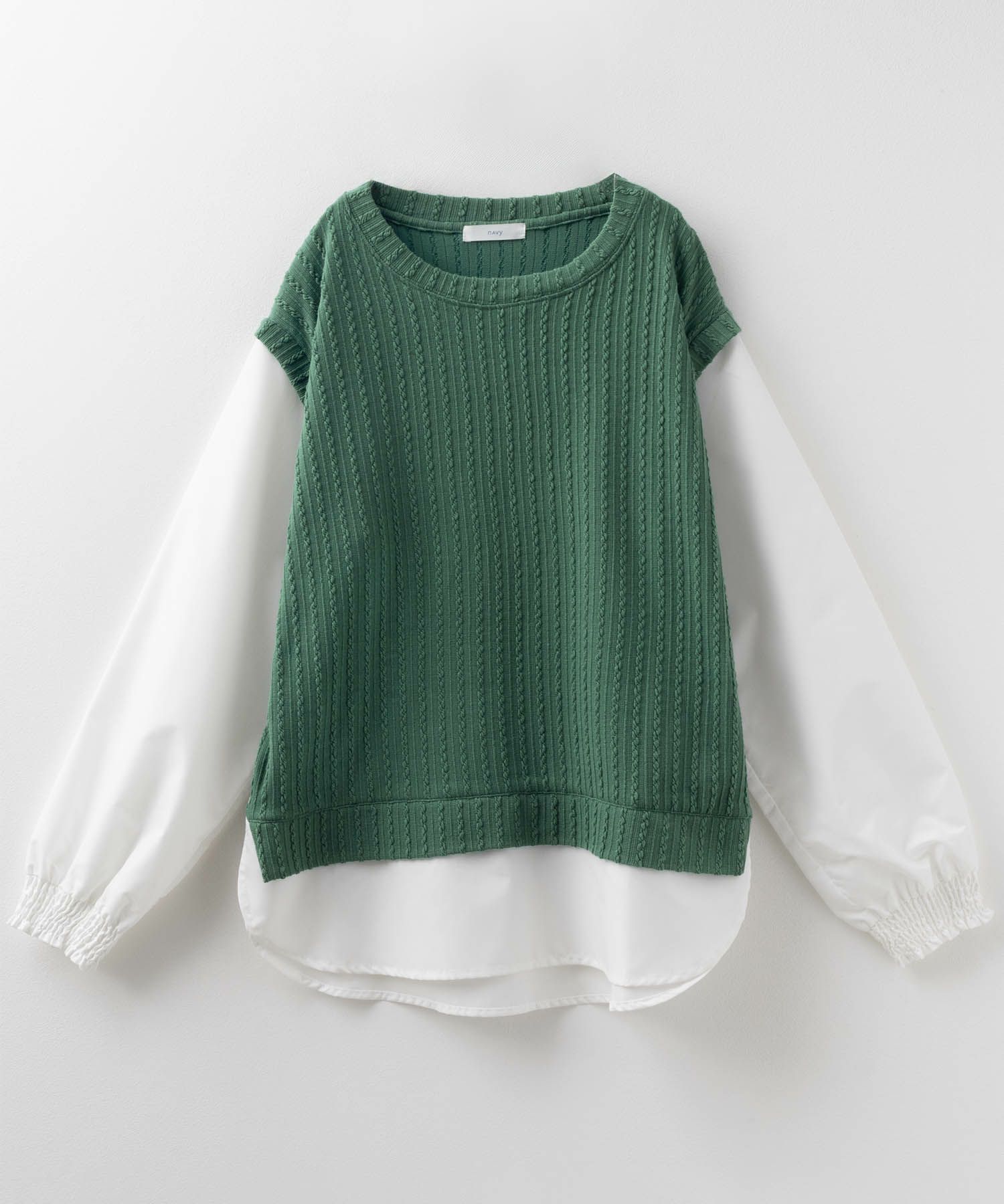 NAVY 時短 フェイクレイヤードプルオーバー レディース