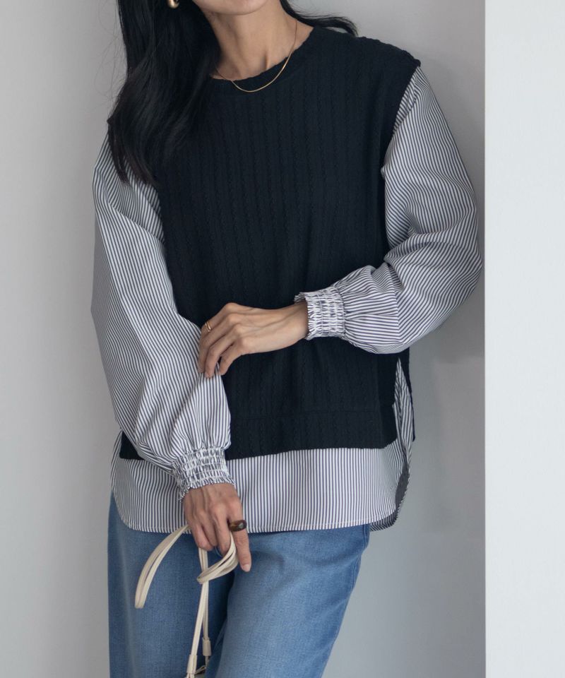 nAvy 時短 フェイクレイヤードプルオーバー レディース商品画像-31