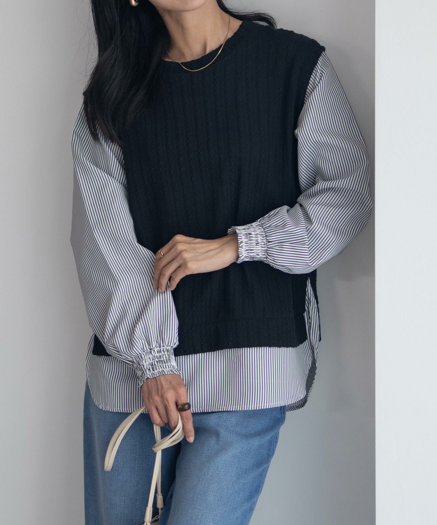 nAvy 時短 フェイクレイヤードプルオーバー レディース商品画像-31