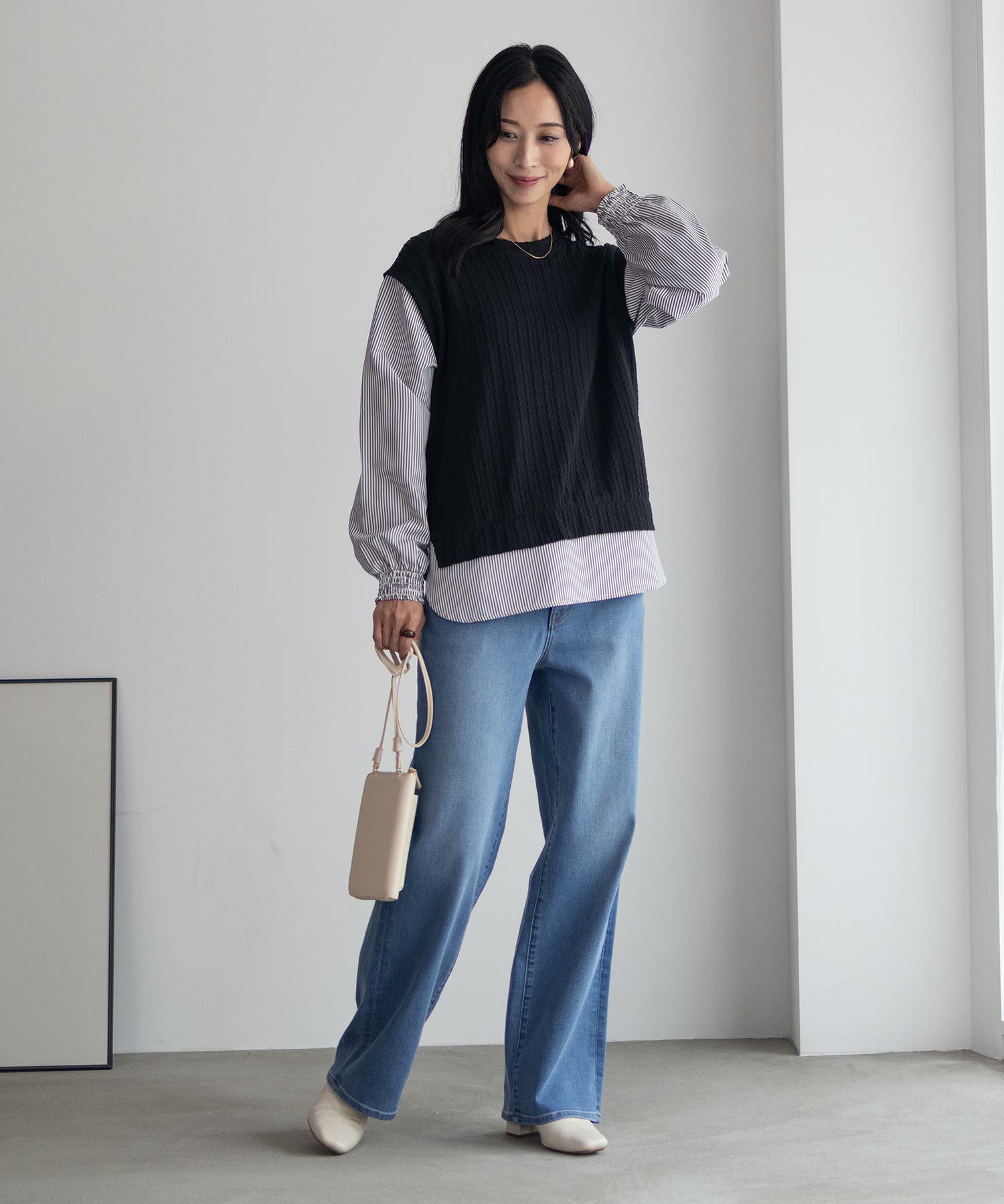 nAvy 時短 フェイクレイヤードプルオーバー レディース商品画像-34