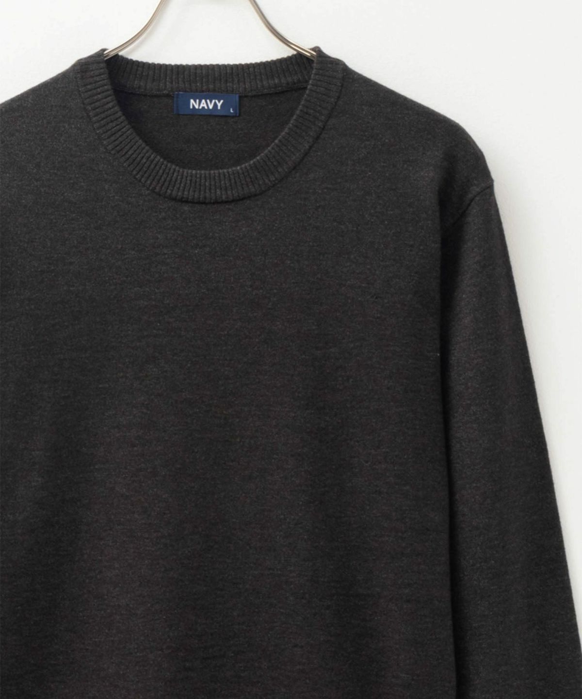 NAVY 素肌ニット クルーネック メンズ
