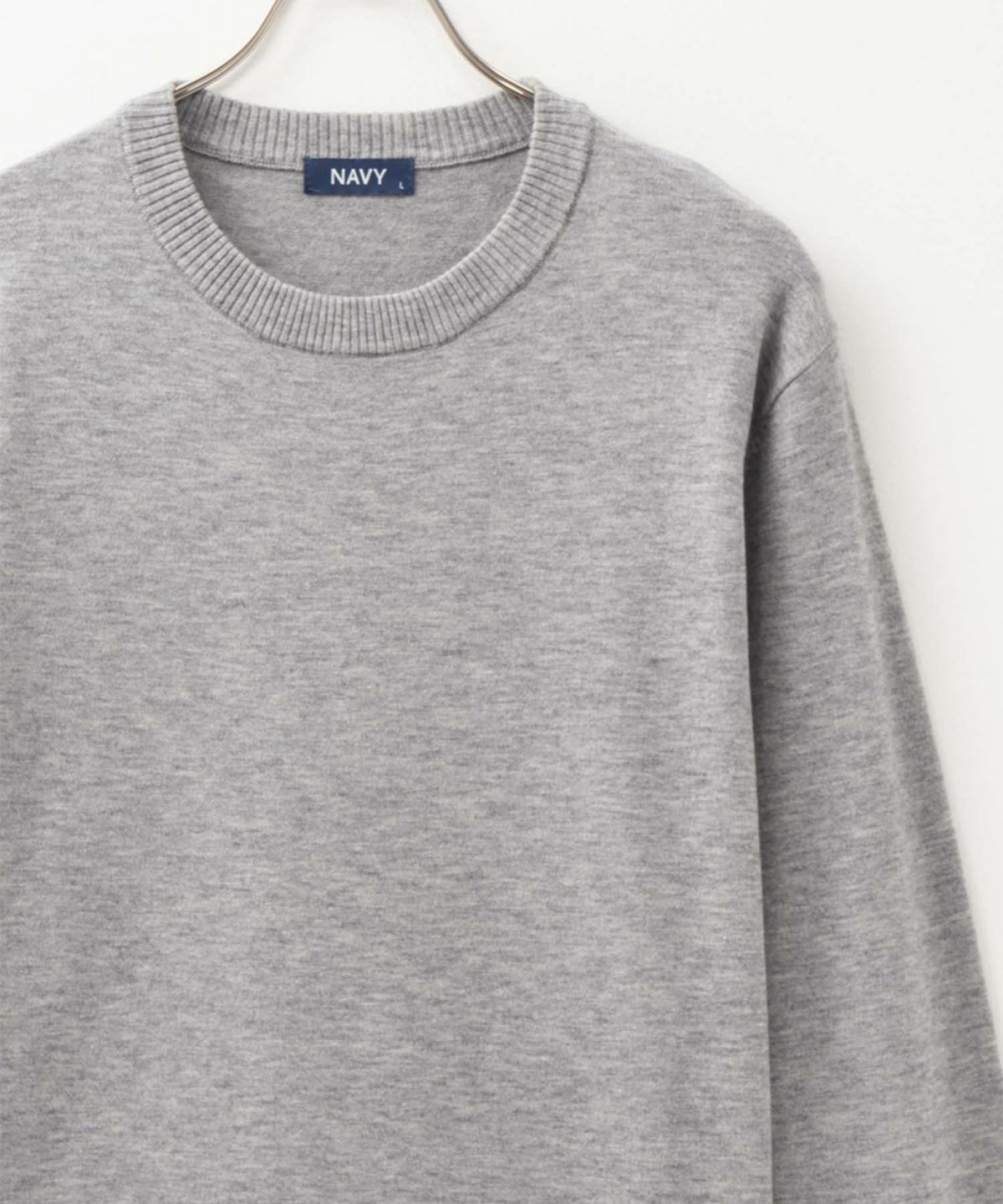 NAVY 素肌ニット クルーネック メンズ