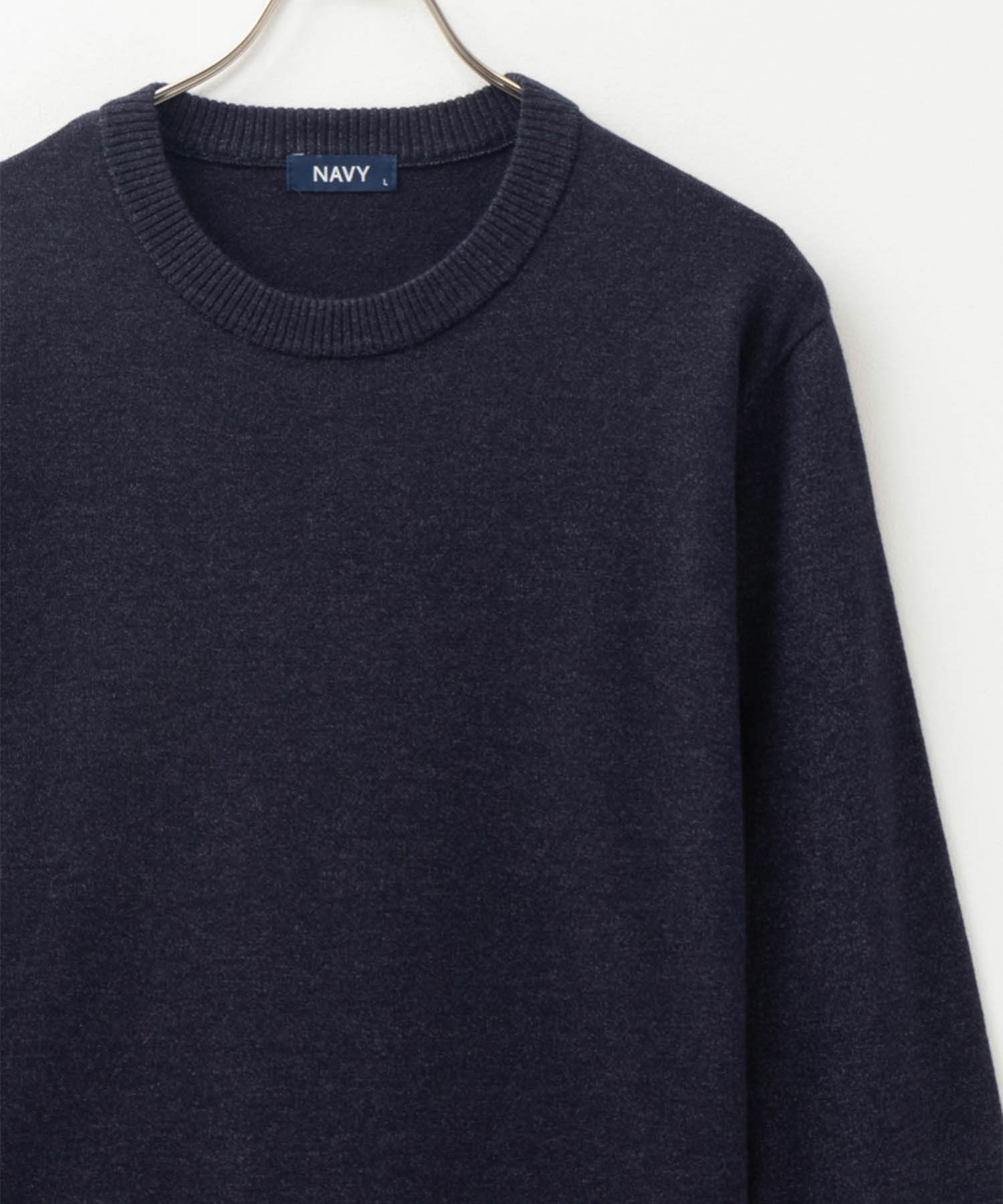 NAVY 素肌ニット クルーネック メンズ