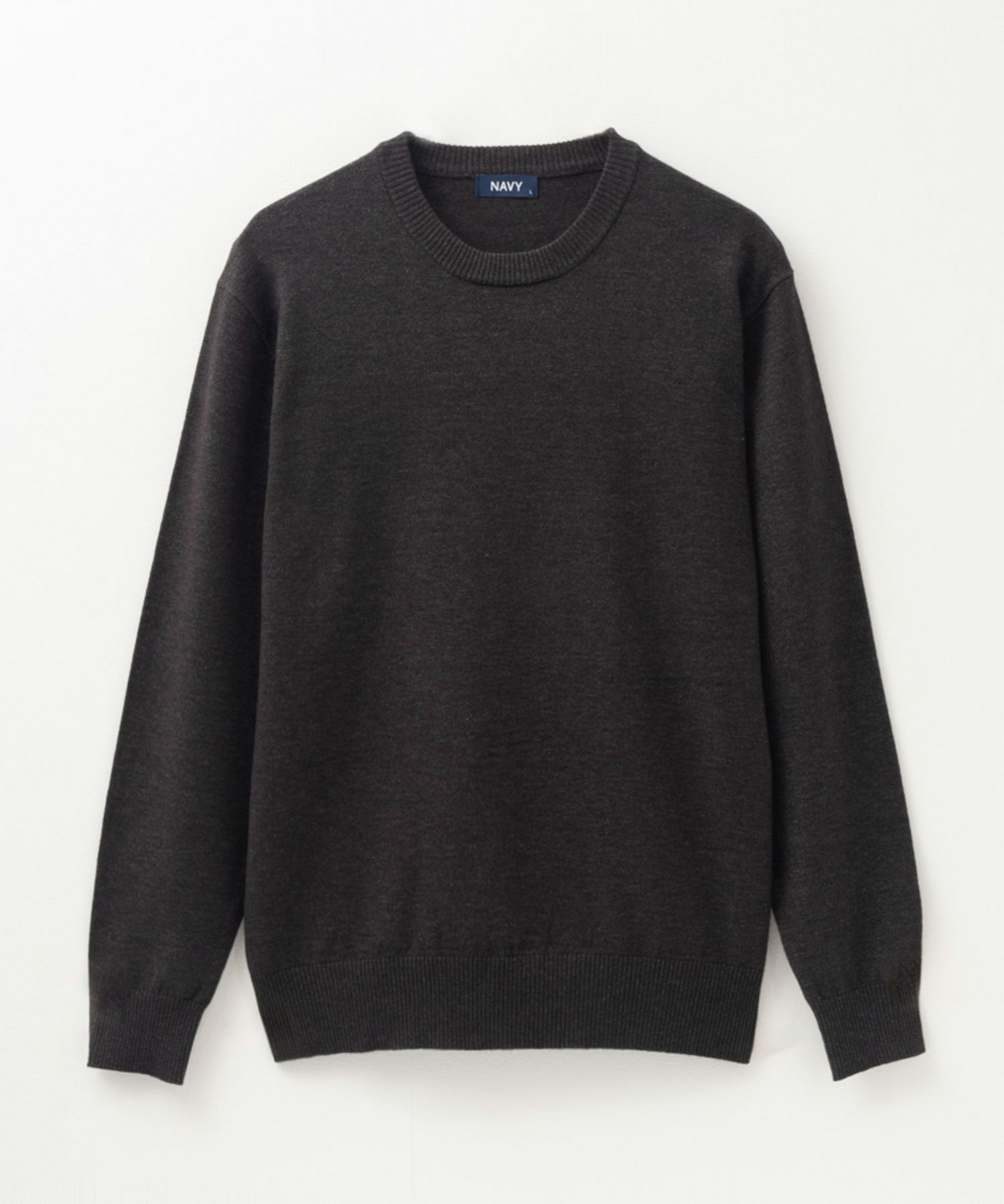 NAVY 素肌ニット クルーネック メンズ