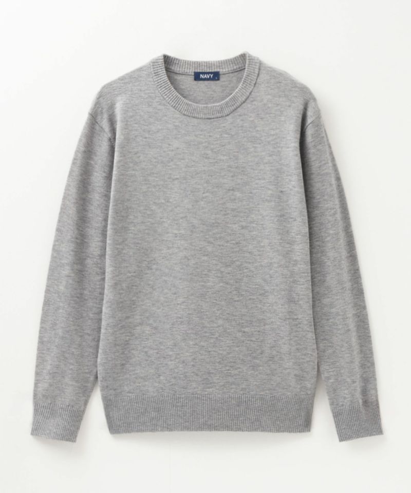 NAVY  素肌ニット クルーネック メンズ商品画像-7