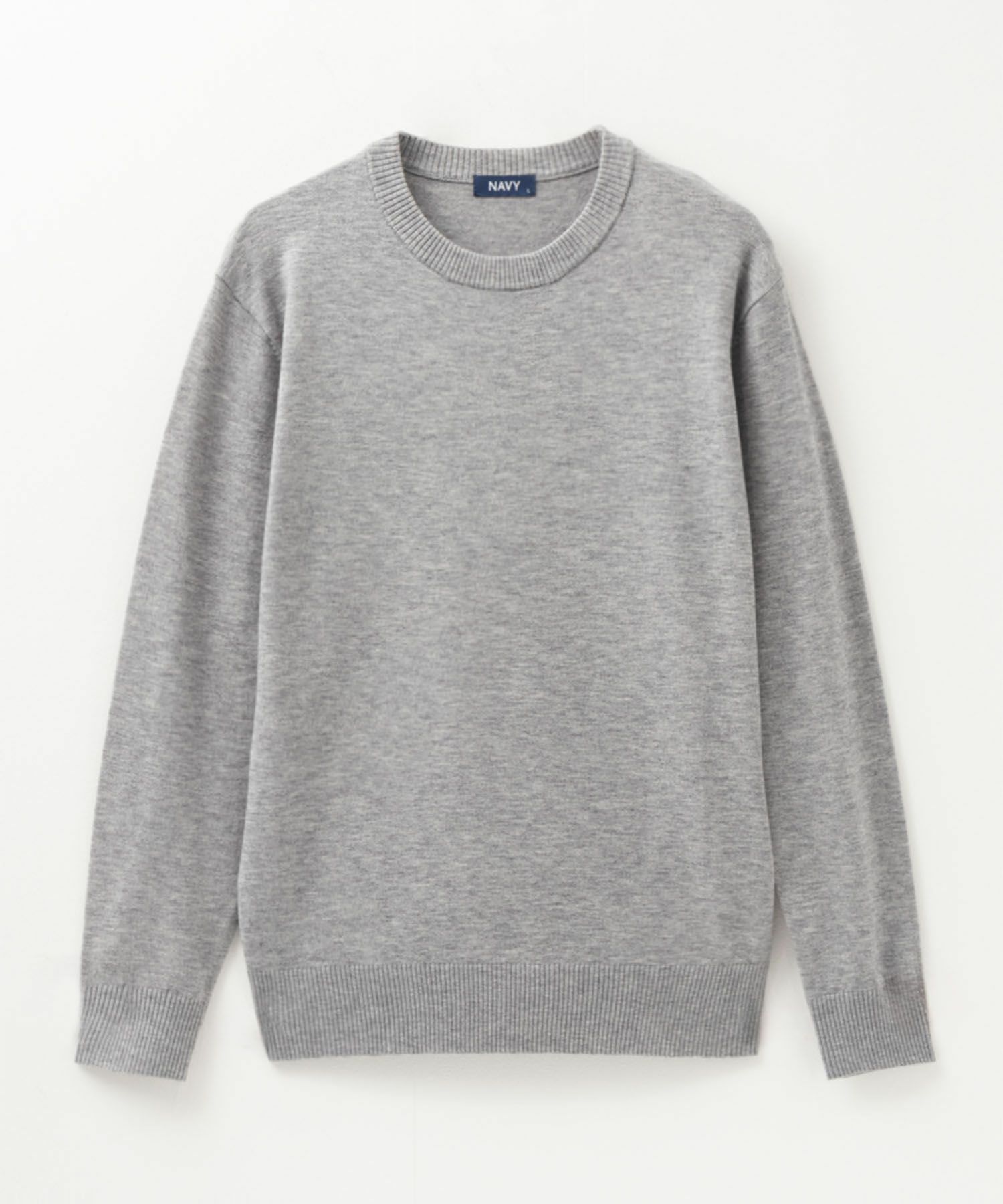 NAVY  素肌ニット クルーネック メンズ商品画像-7