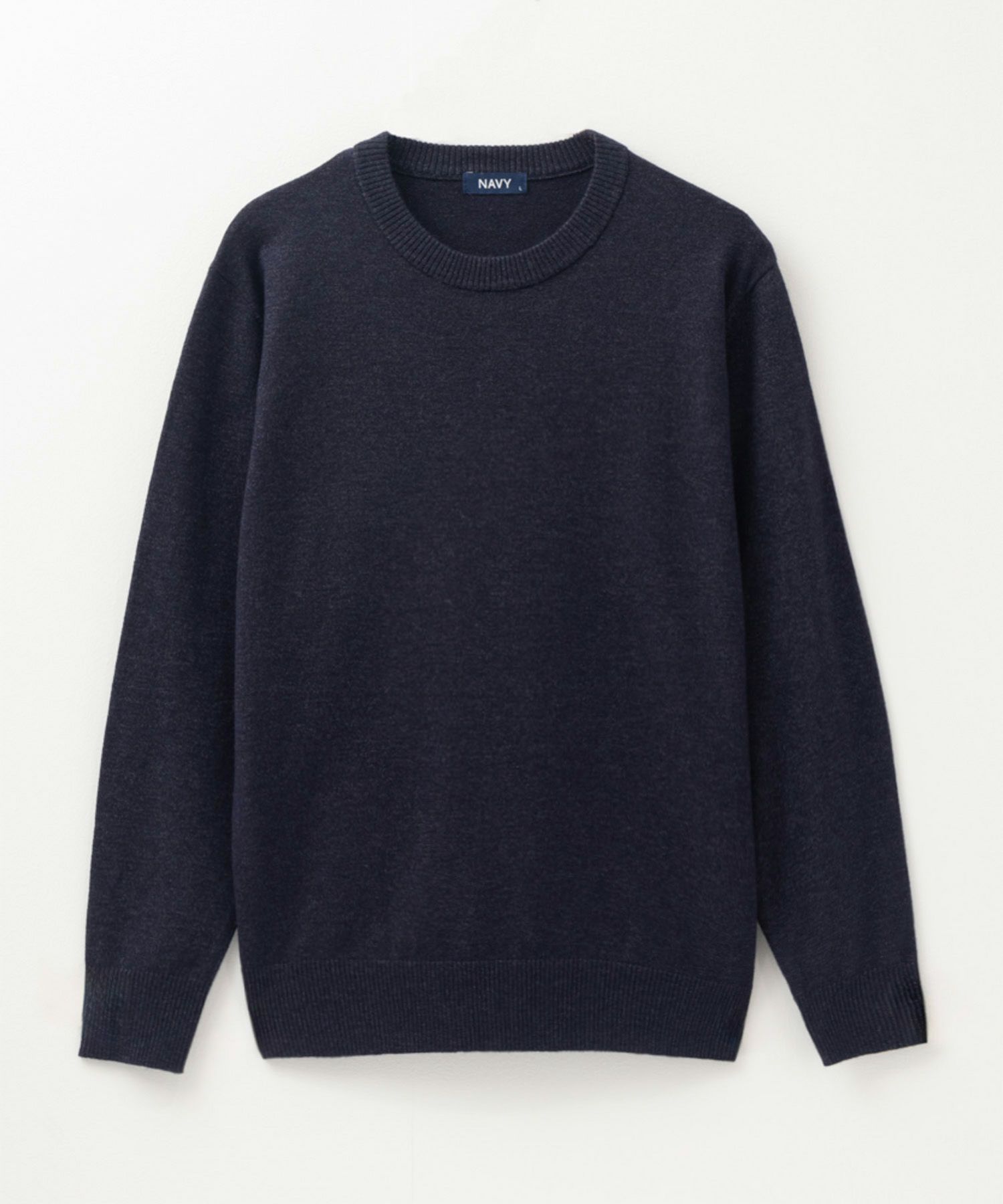 NAVY  素肌ニット クルーネック メンズ商品画像-9
