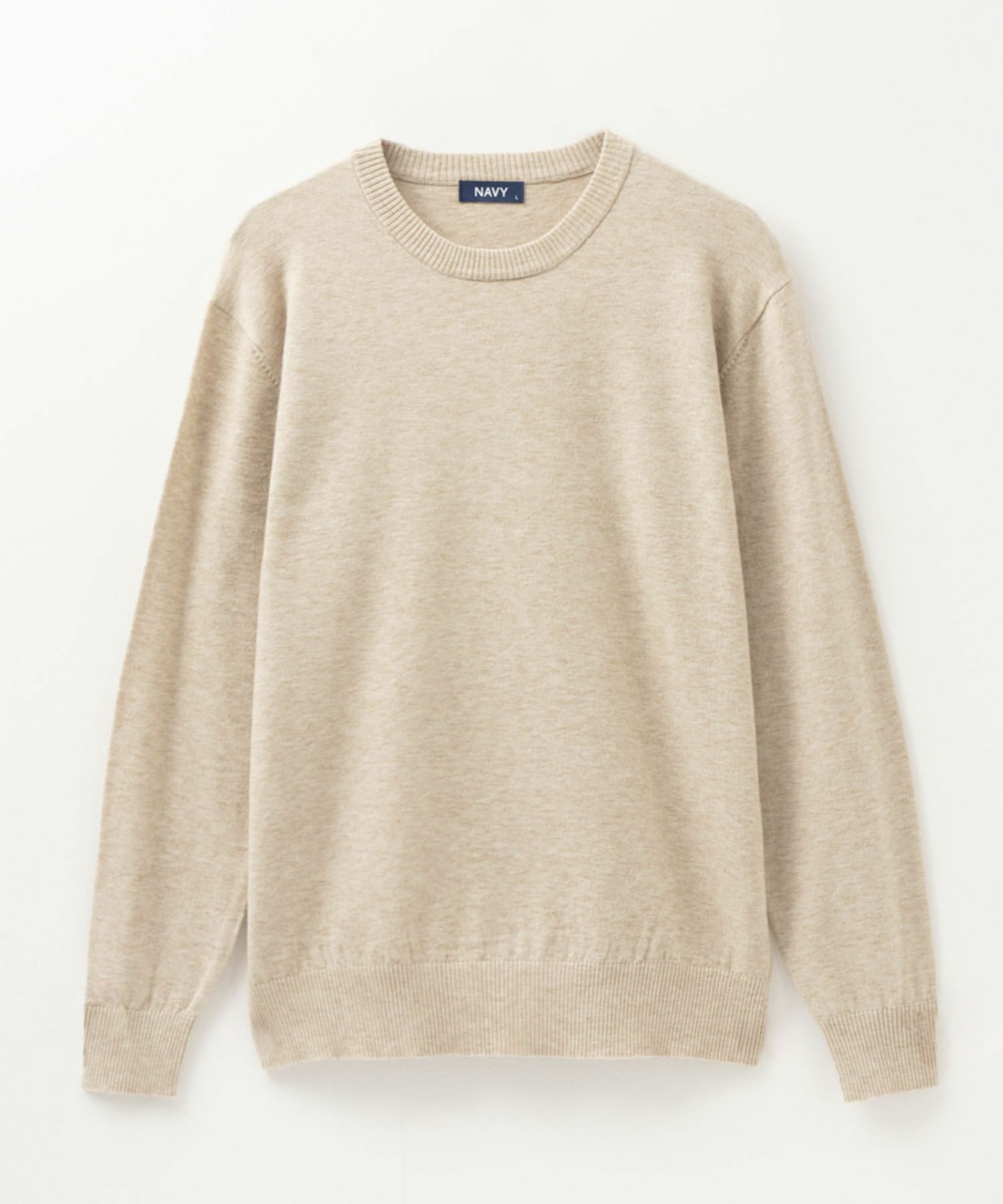 NAVY 素肌ニット クルーネック メンズ