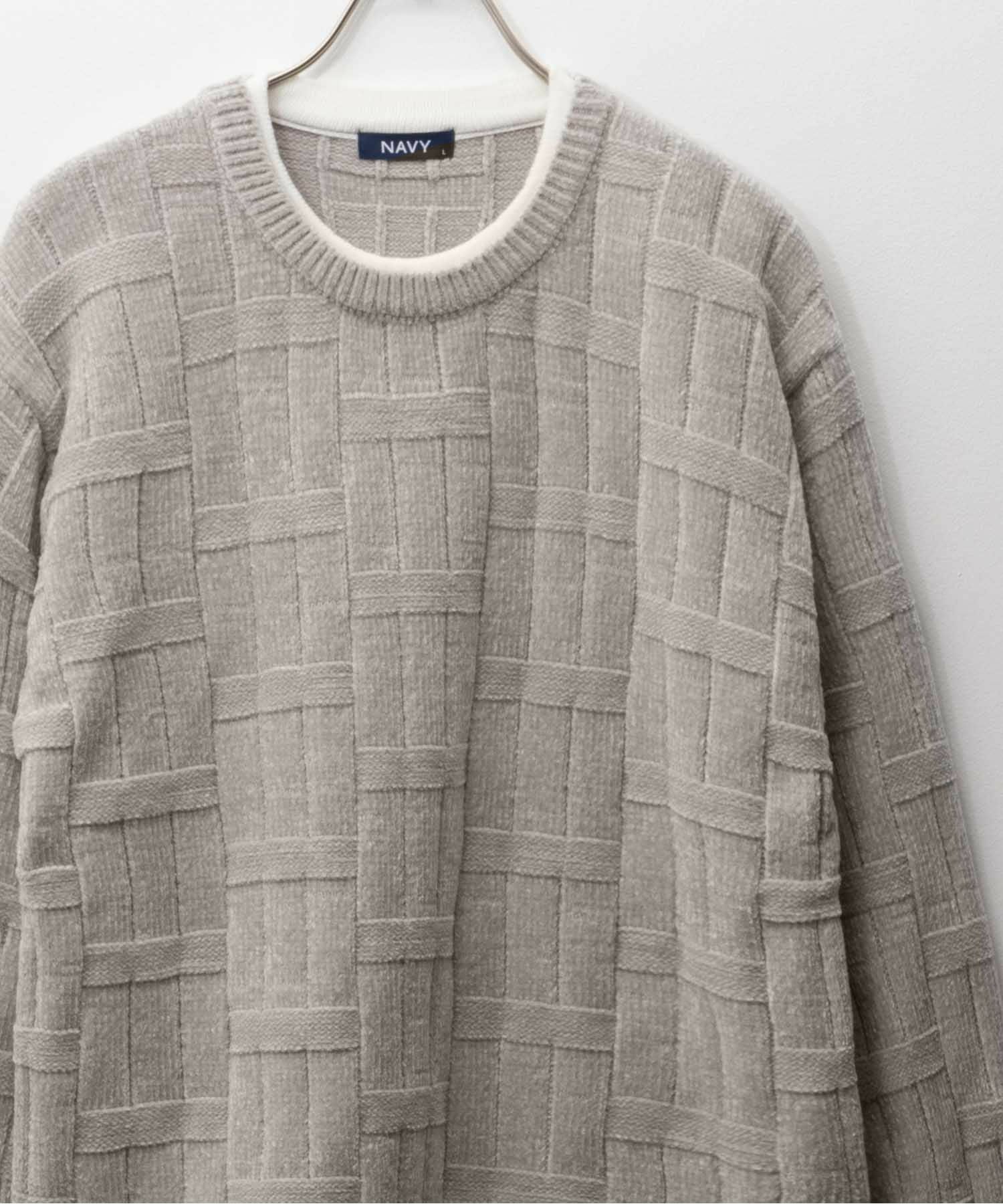 [さらに50%OFF]NAVY リンクスモールフェイクレイヤードニット メンズ商品画像-1