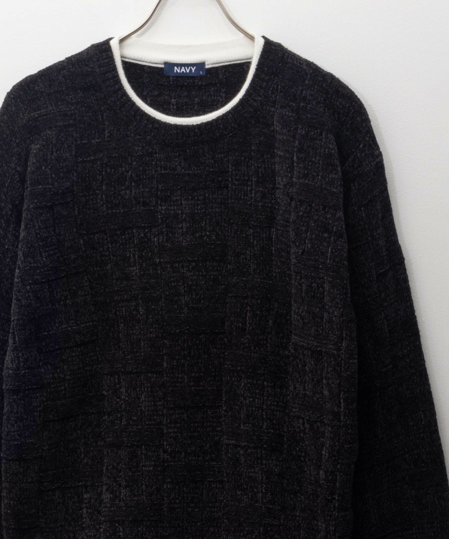 NAVY リンクスモールフェイクレイヤードニット メンズ商品画像-2