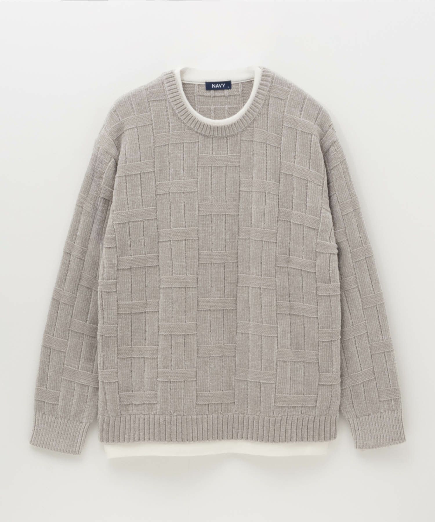 NAVY リンクスモールフェイクレイヤードニット メンズ商品画像-4