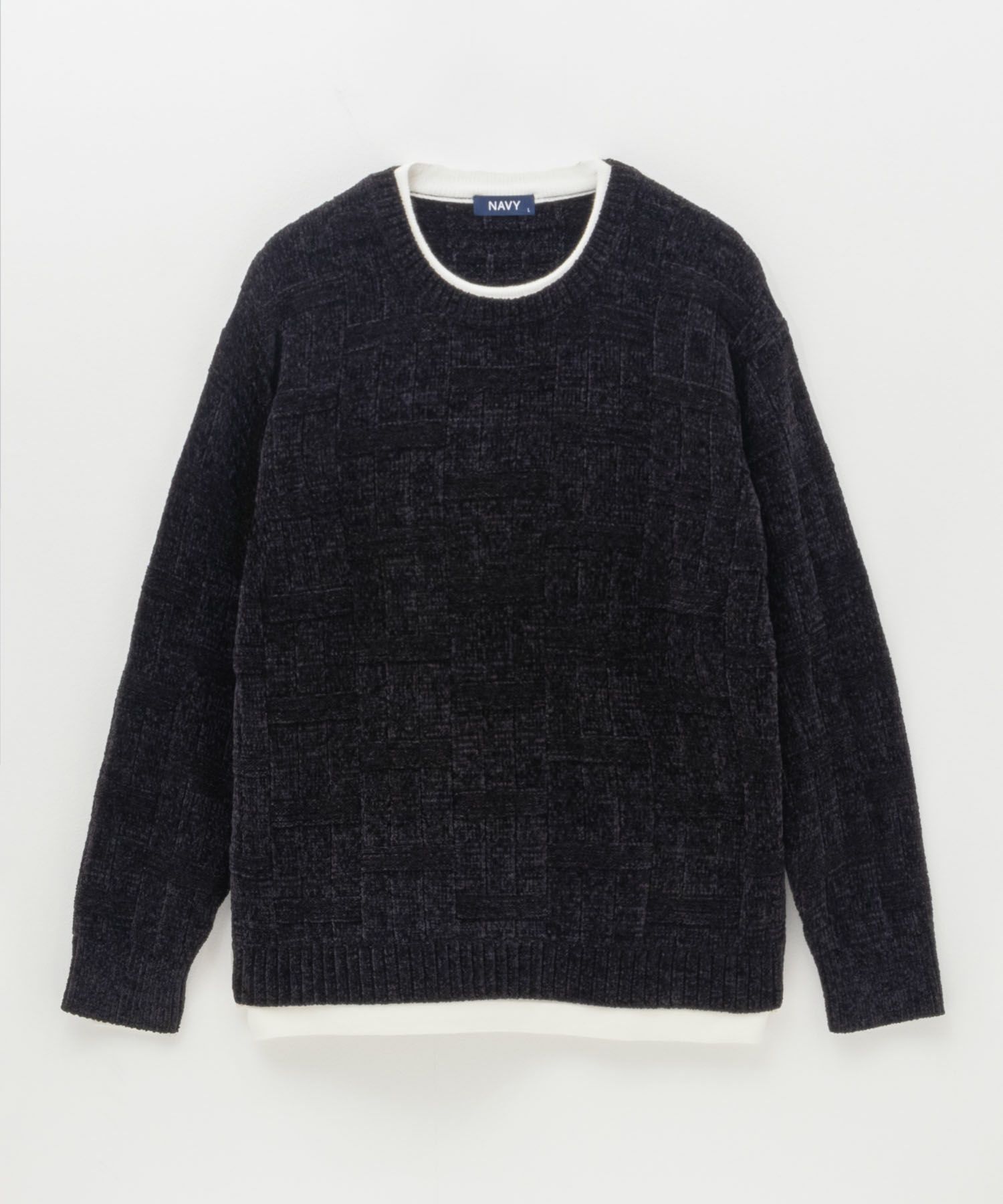 [さらに50%OFF]NAVY リンクスモールフェイクレイヤードニット メンズ商品画像-6