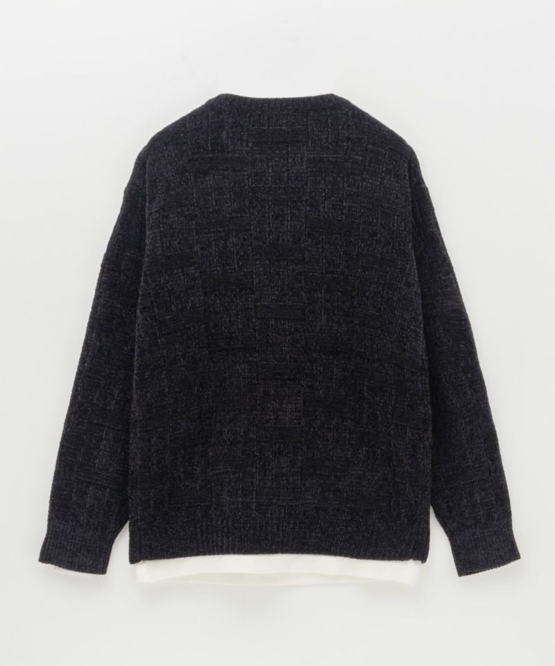 NAVY リンクスモールフェイクレイヤードニット メンズ商品画像-7