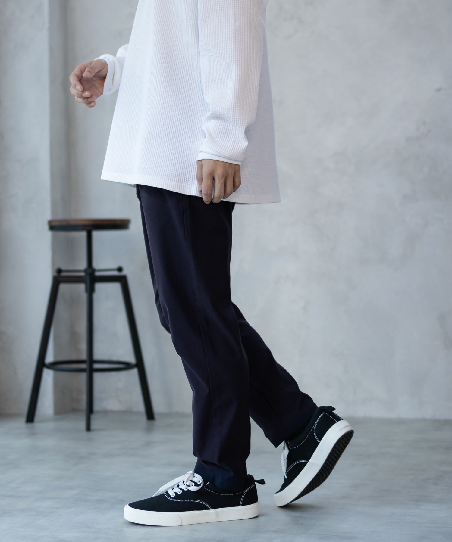 NAVY FIT 裏起毛テーパードパンツ メンズ
