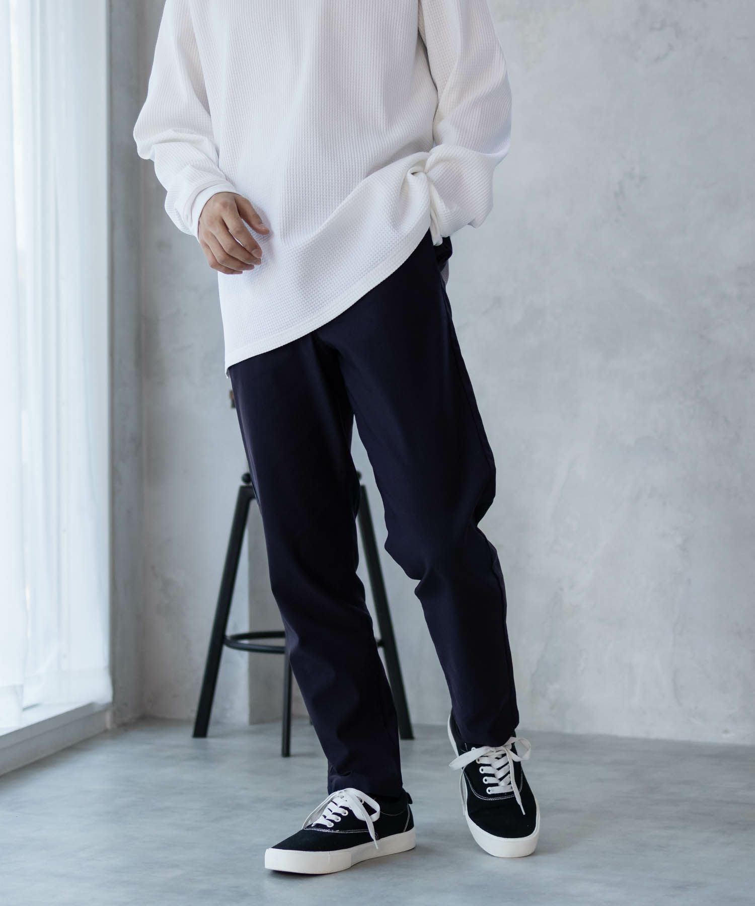 NAVY FIT 裏起毛テーパードパンツ メンズ