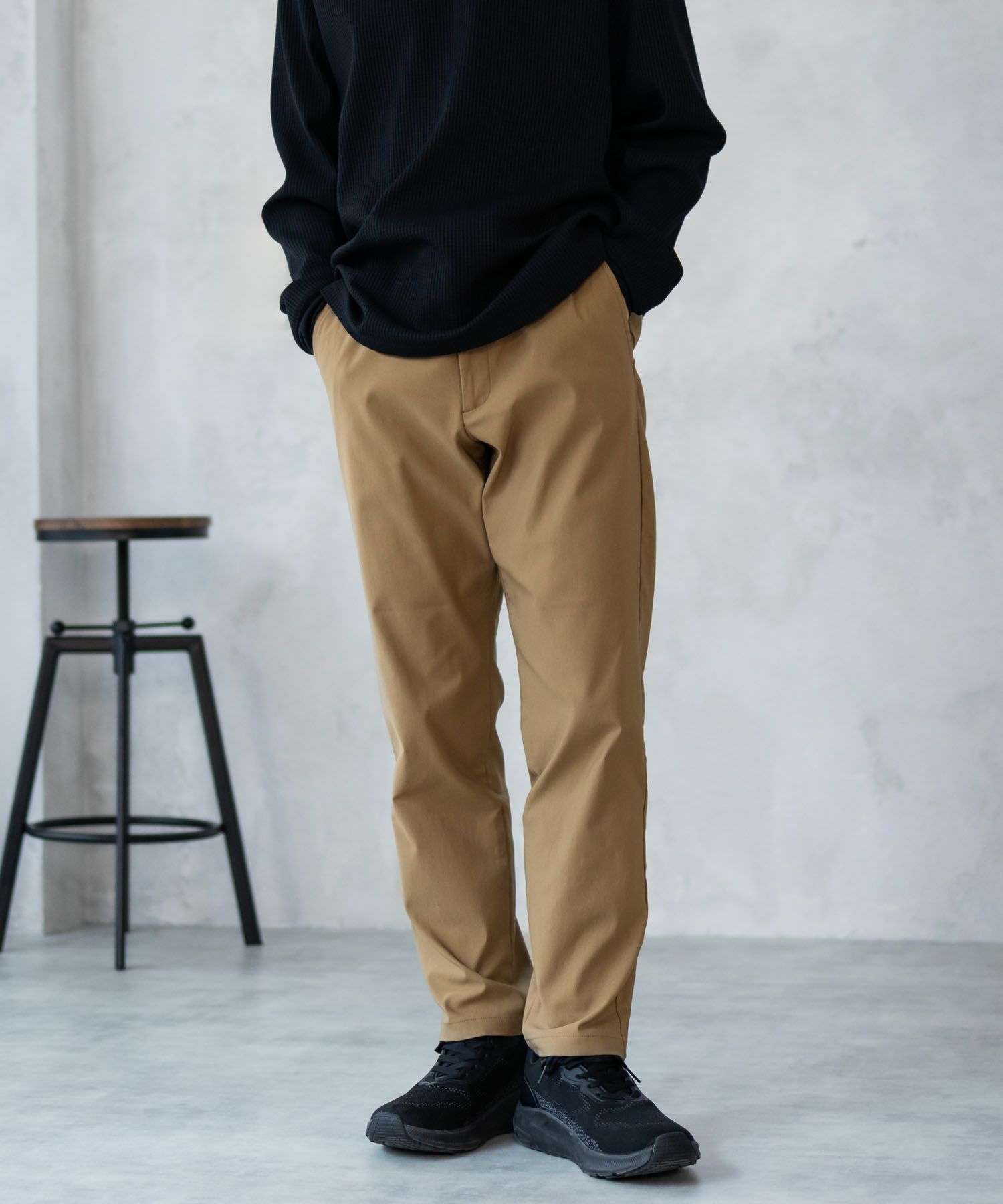 NAVY FIT 裏起毛テーパードパンツ メンズ