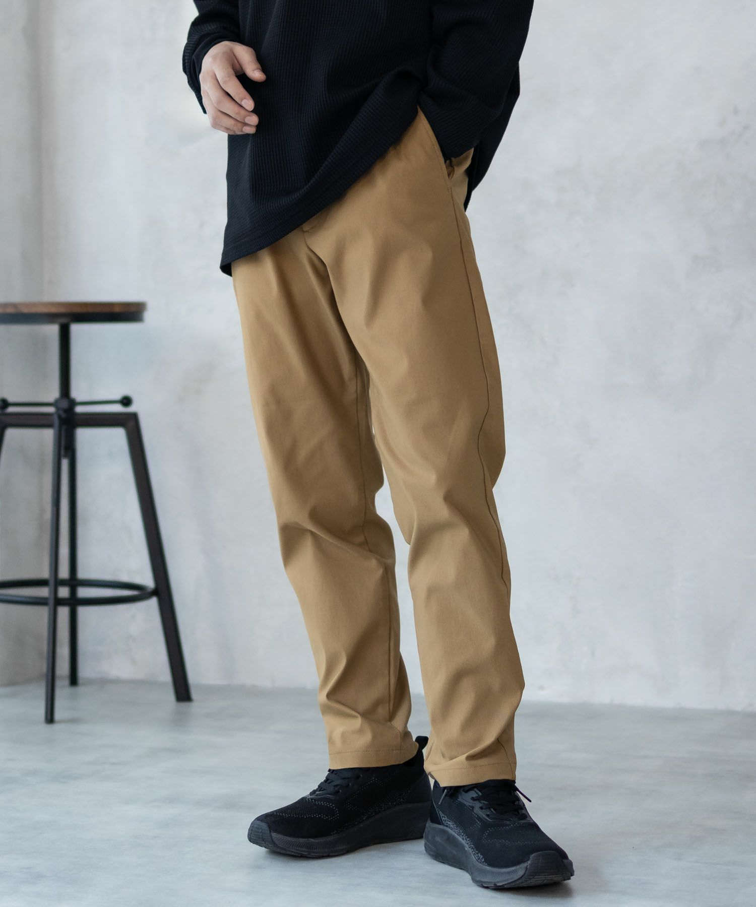 NAVY FIT 裏起毛テーパードパンツ メンズ