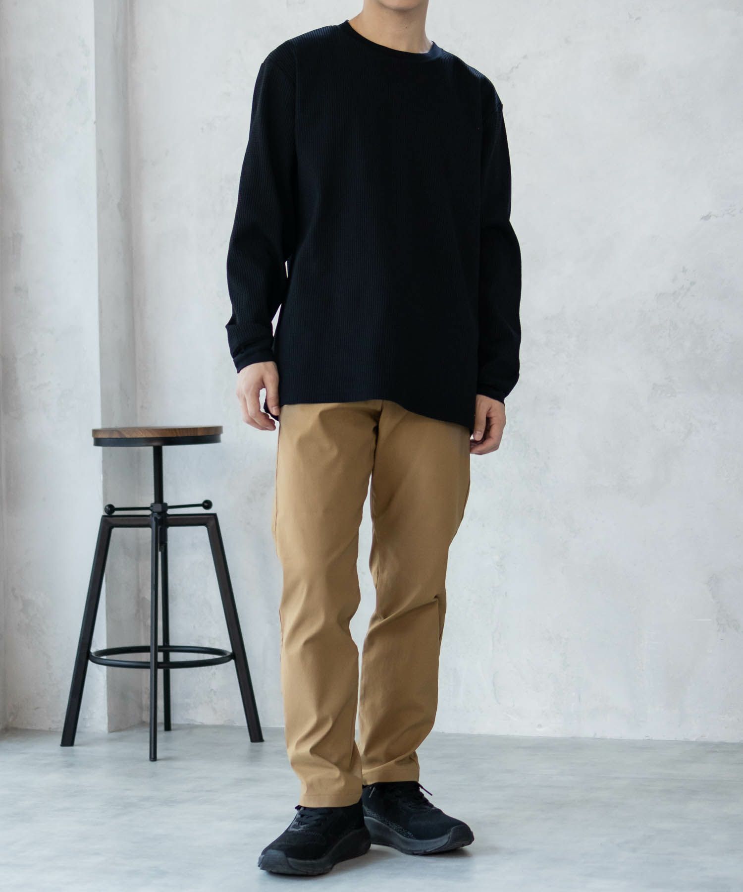 NAVY FIT 裏起毛テーパードパンツ メンズ