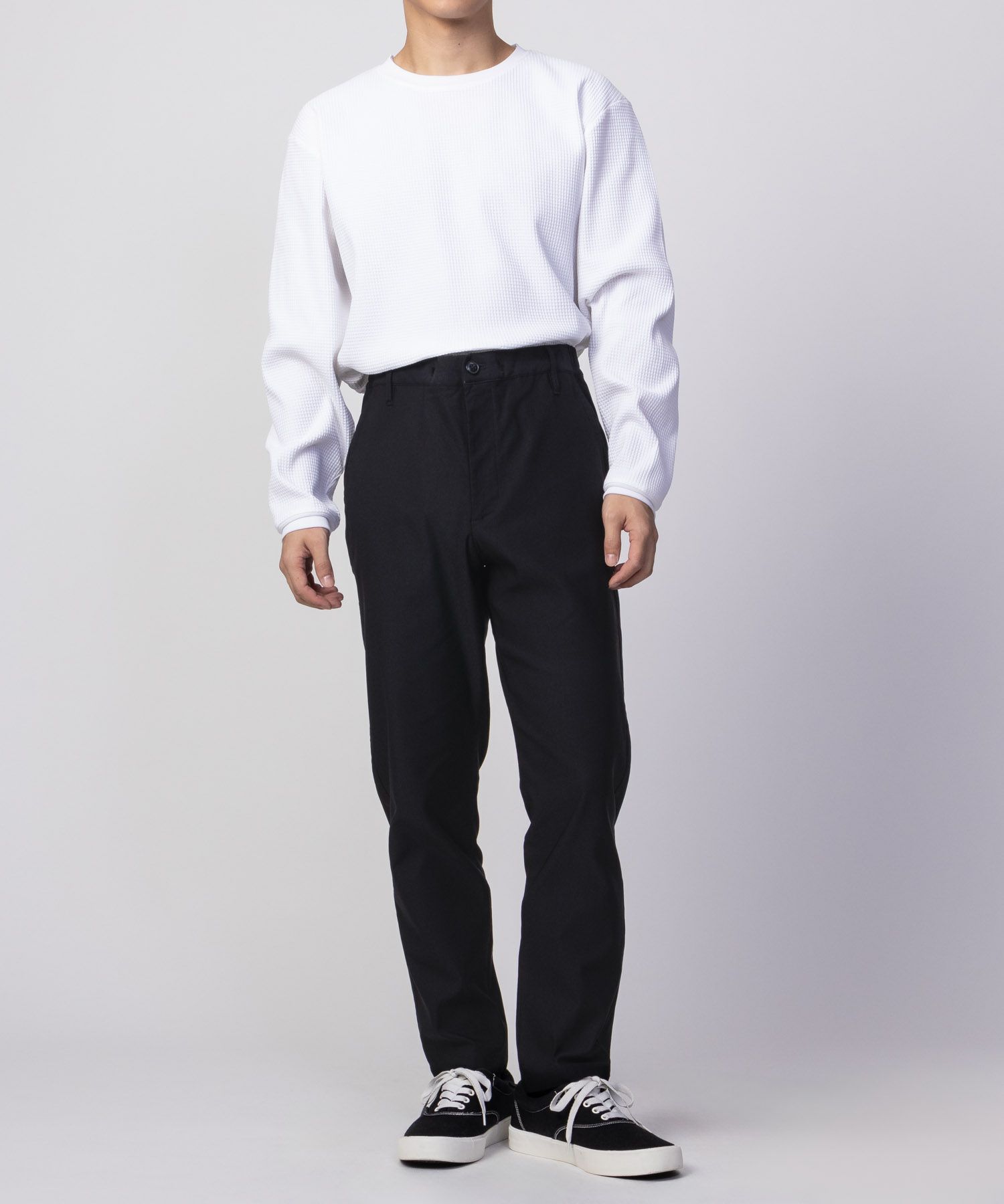 NAVY FIT 裏起毛テーパードパンツ メンズ