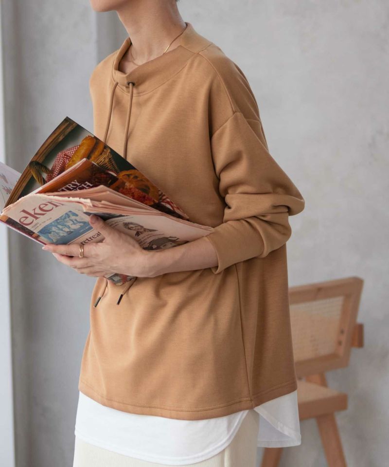 URBAN COLLECTION  ポンチ素材 裾レイヤードプルオーバー レディース商品画像-5