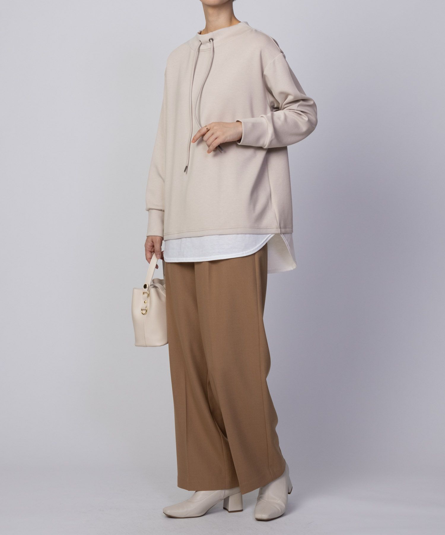 [期間限定価格]URBAN COLLECTION  ポンチ素材 裾レイヤードプルオーバー レディース商品画像-13