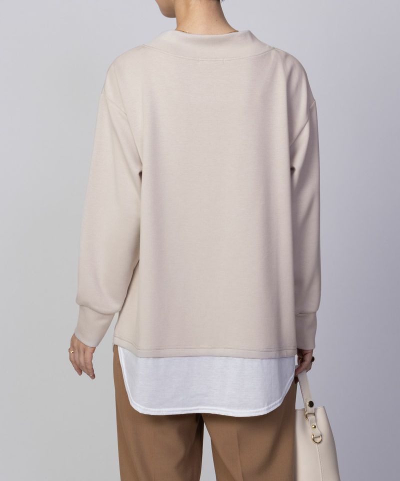 URBAN COLLECTION  ポンチ素材 裾レイヤードプルオーバー レディース商品画像-17