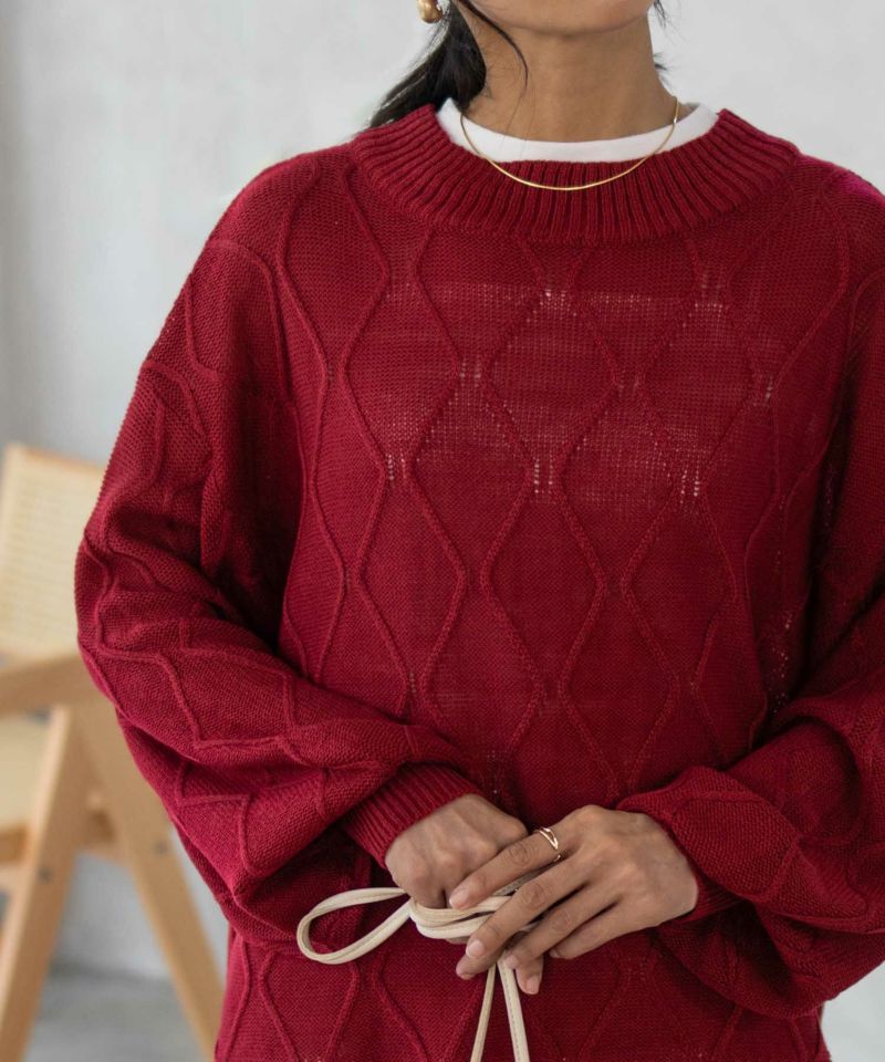 nAvy 時短 フェイクレイヤード ニットプルオーバー レディース商品画像-1