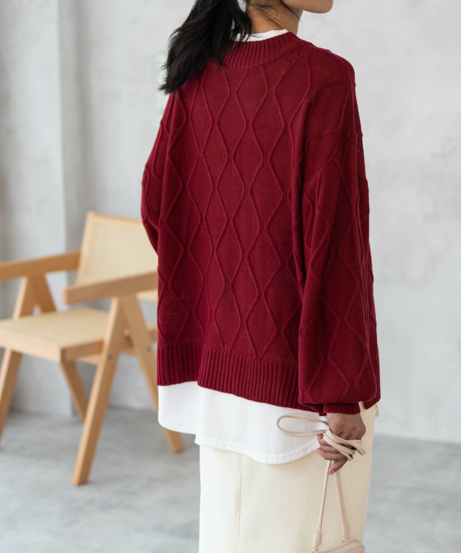 [期間限定価格]nAvy 時短 フェイクレイヤード ニットプルオーバー レディース商品画像-4