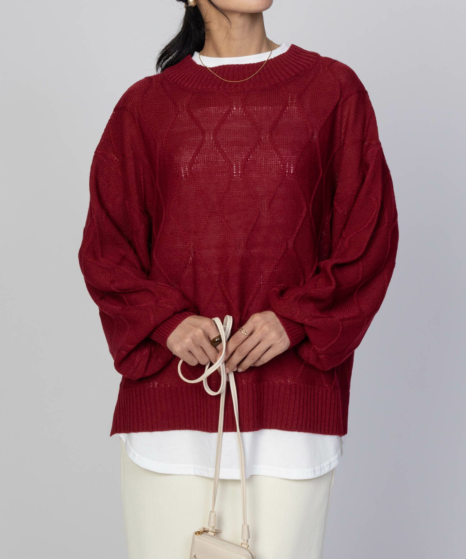 [さらに50%OFF]nAvy 時短 フェイクレイヤード ニットプルオーバー レディース商品画像-11