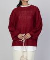 NAVY 時短 フェイクレイヤード ニットプルオーバー レディース
